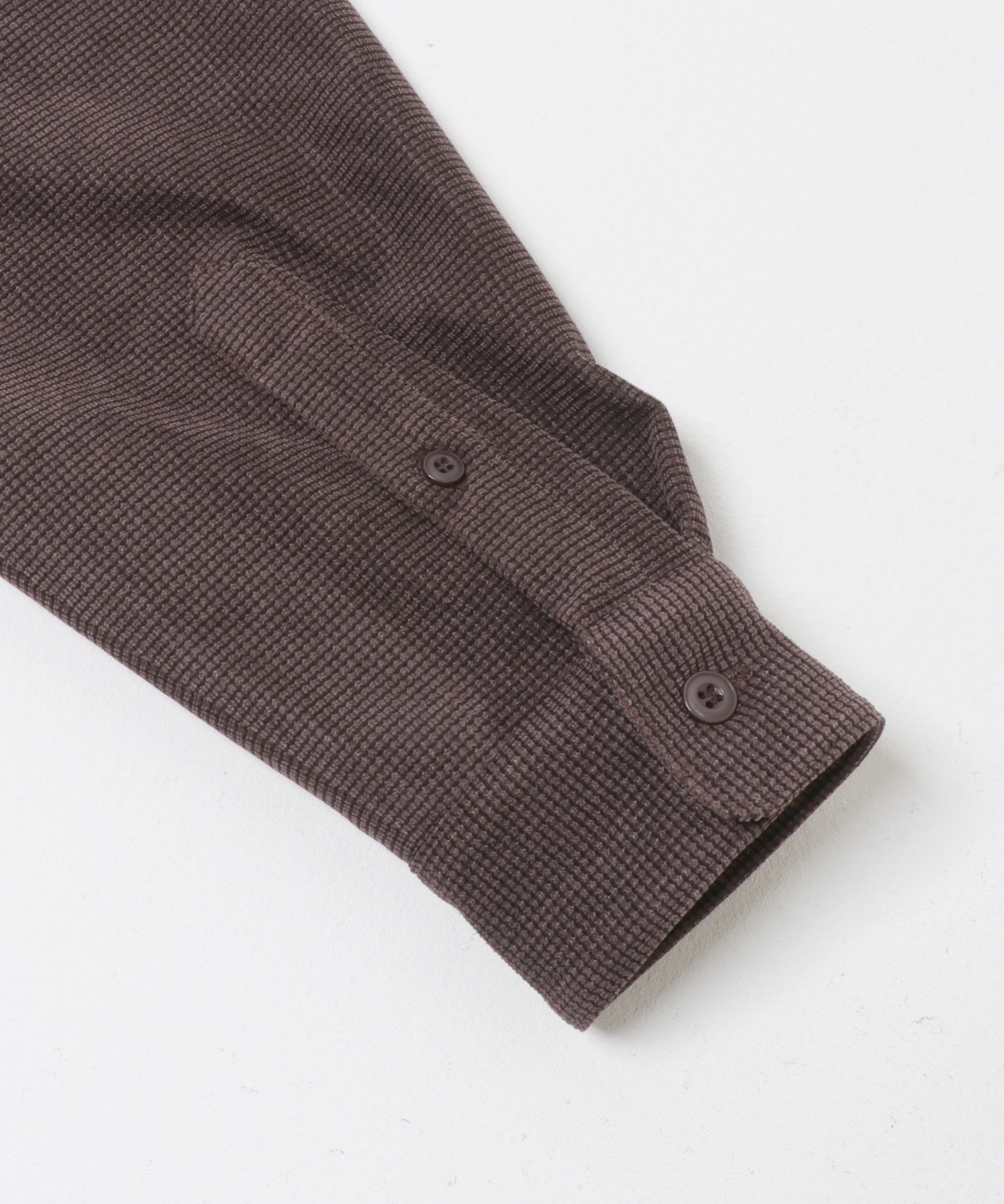 ブロックコーデュロイオープンカラーシャツ BROWN M