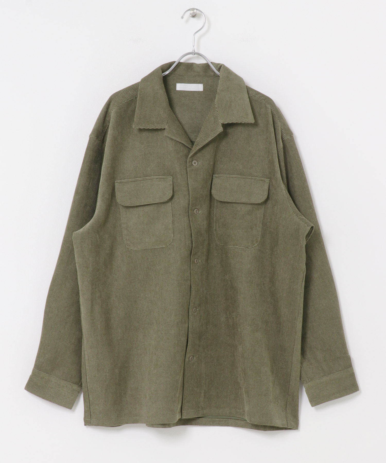 ブロックコーデュロイオープンカラーシャツ KHAKI M