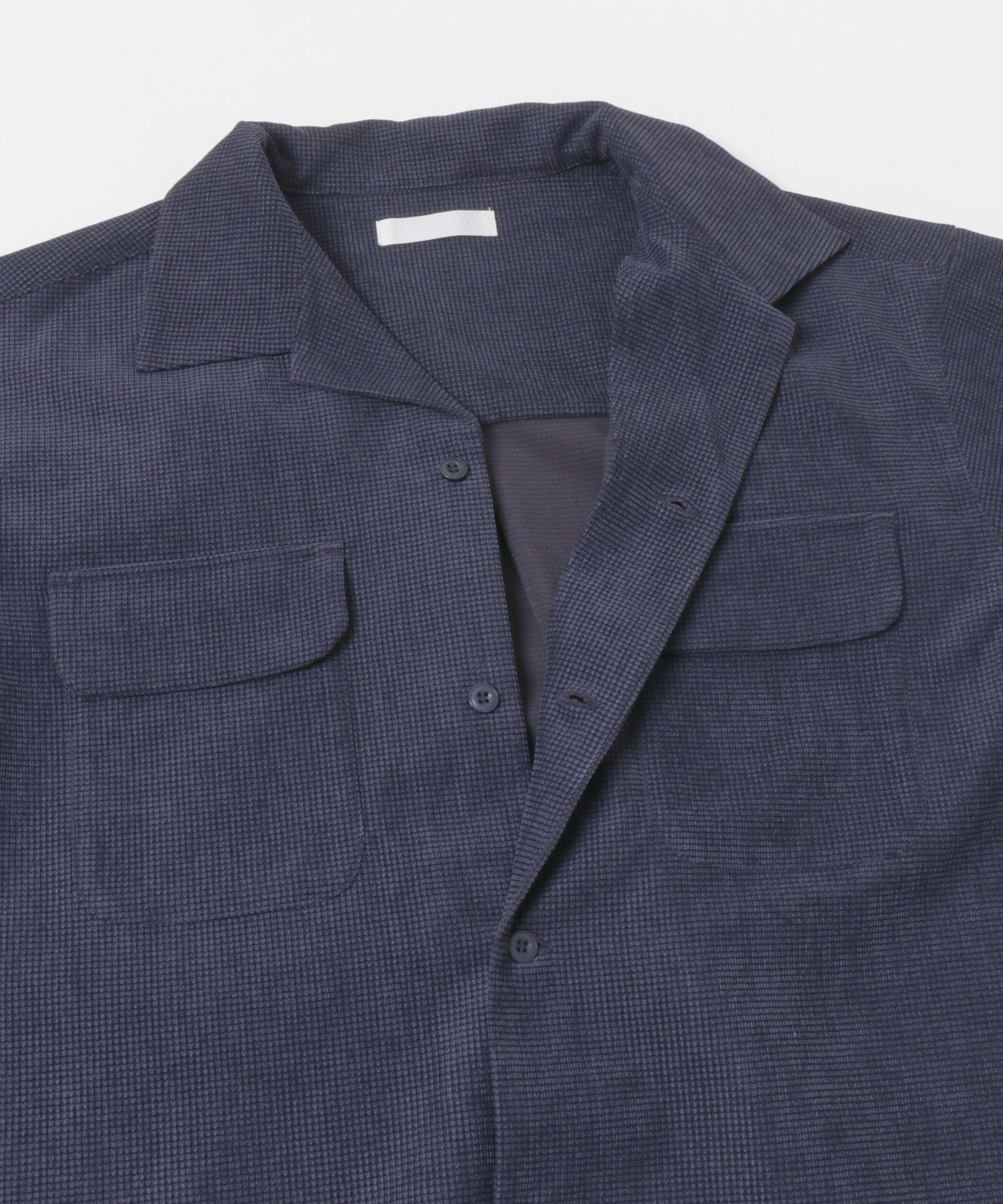 ブロックコーデュロイオープンカラーシャツ NAVY M