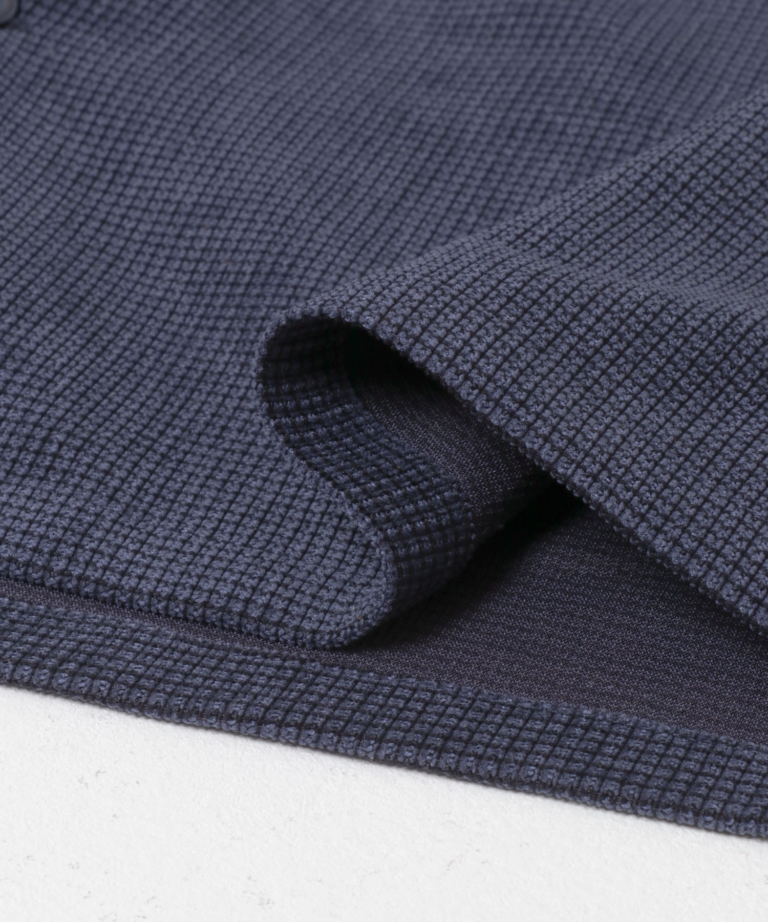 ブロックコーデュロイオープンカラーシャツ NAVY M
