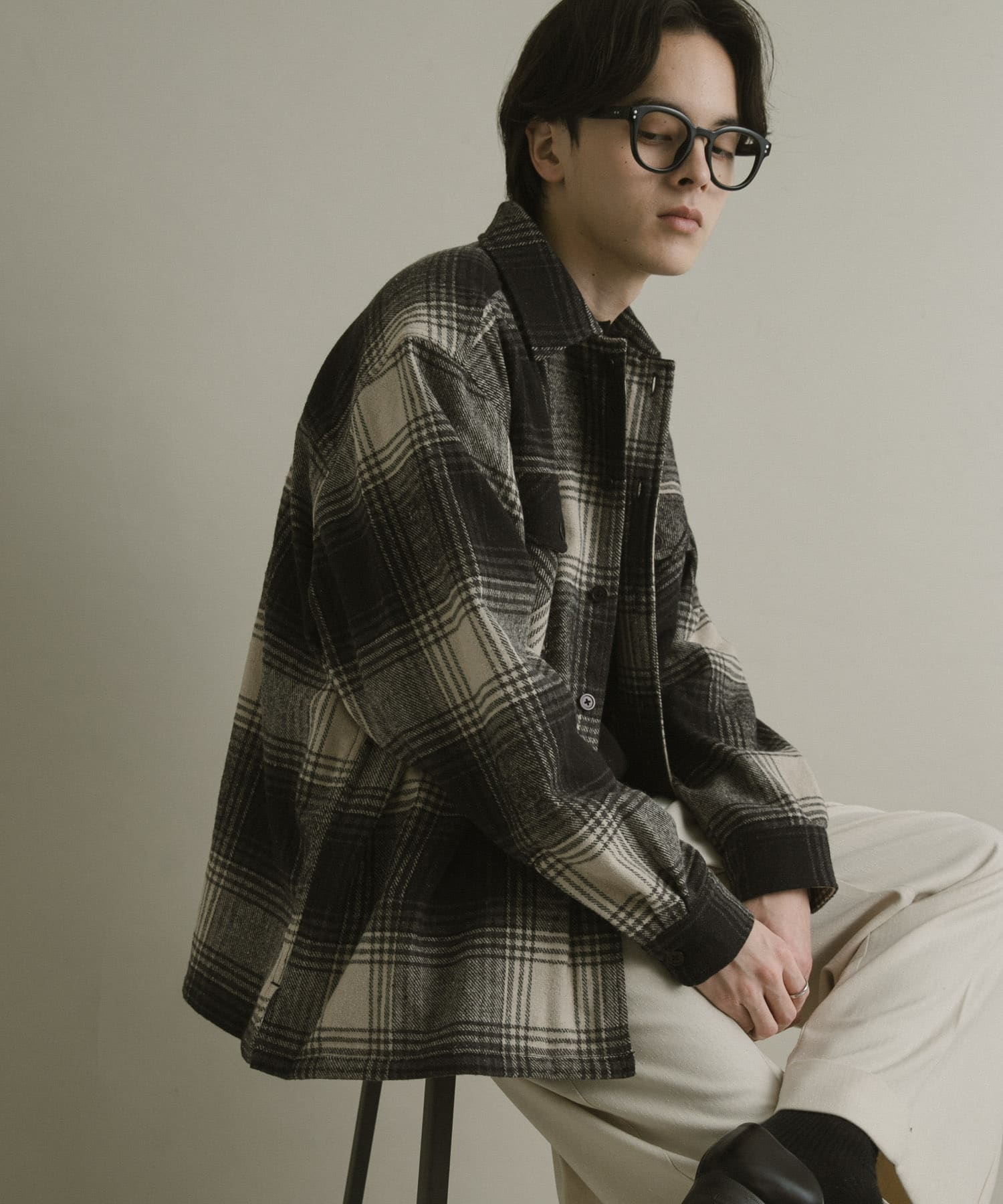 ブラッシュドヘビーネルチェックシャツ