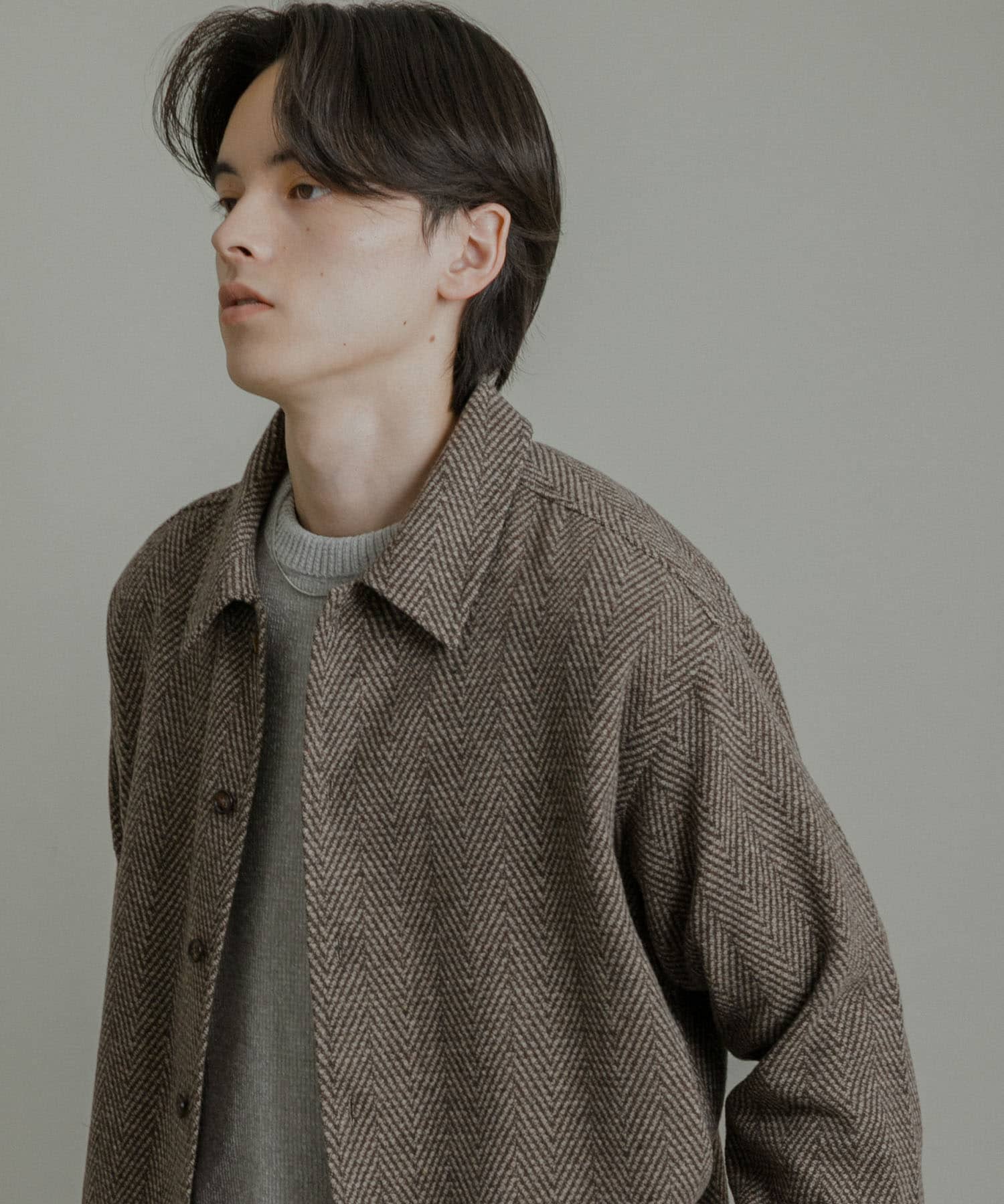 スライバーライクヘリンボーンシャツ