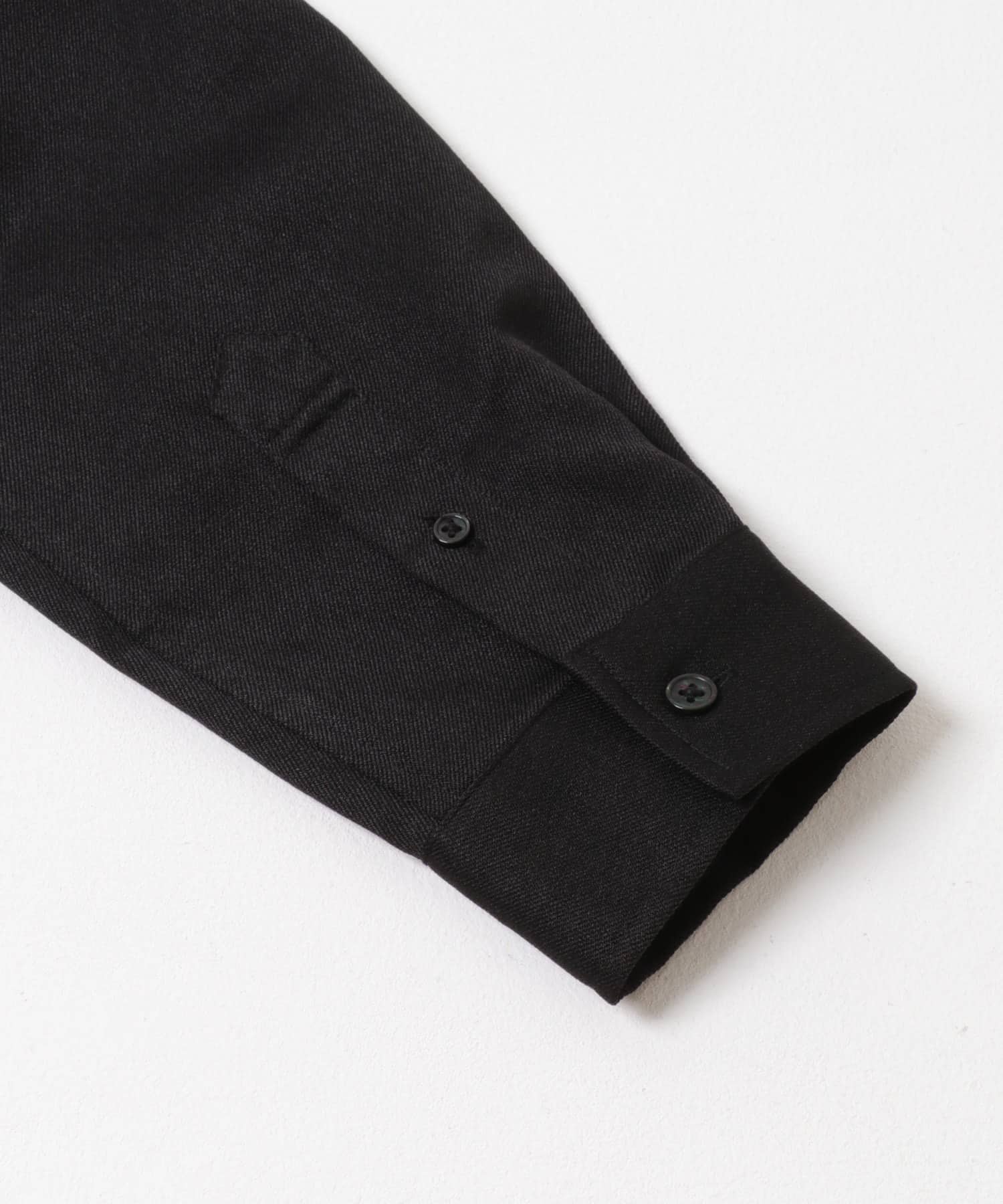 ウールライクバンドカラールーズシャツ BLACK M
