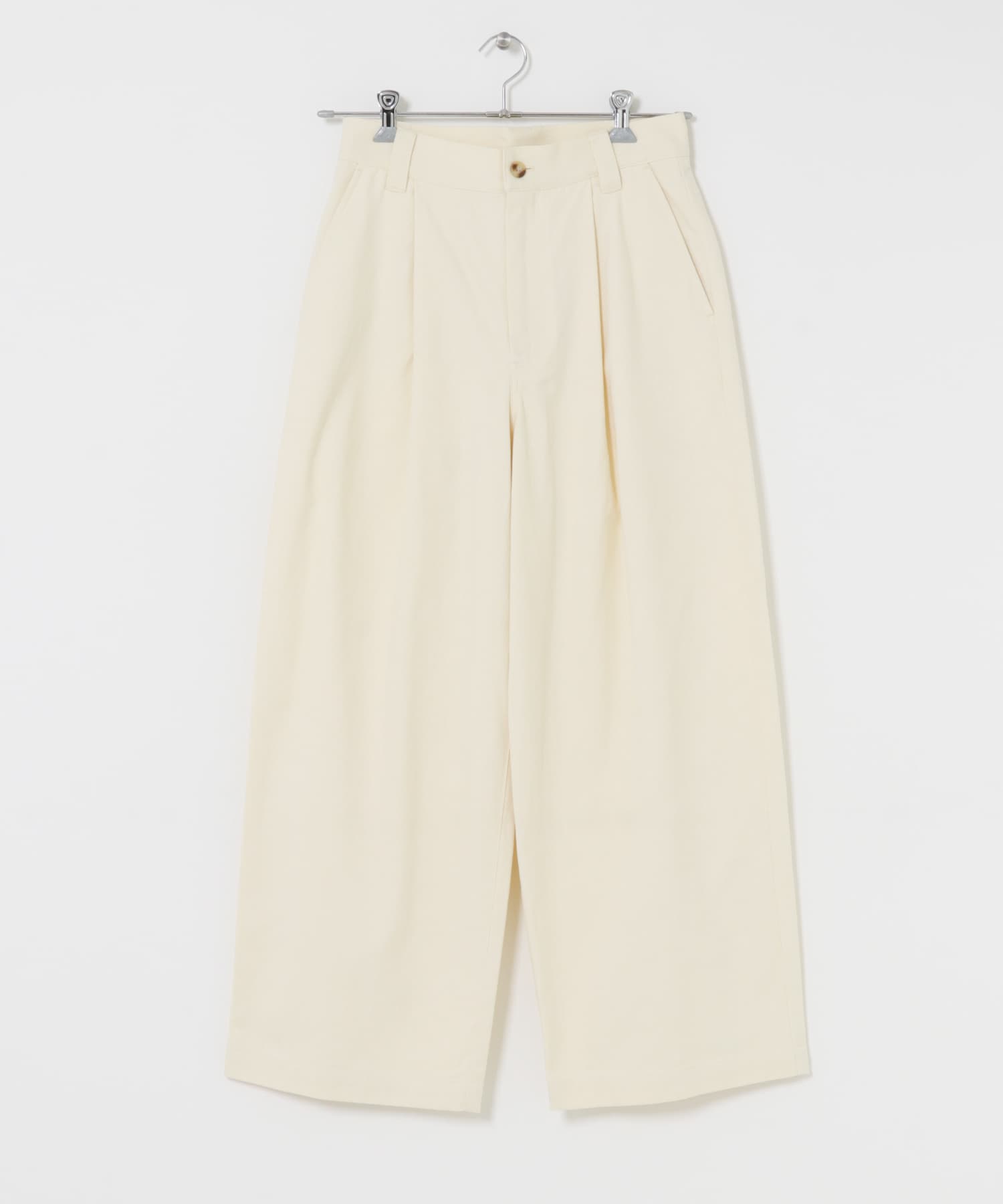 ボリュームタックワイドパンツ IVORY M
