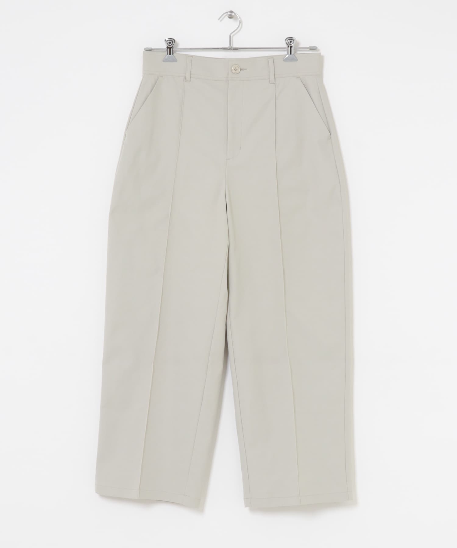 ピンタックワイドスラックス GREIGE M