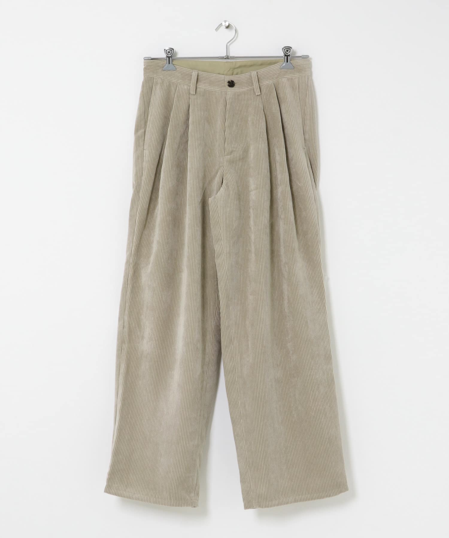 ウォッシュドコーデュロイワイドパンツ GREIGE M