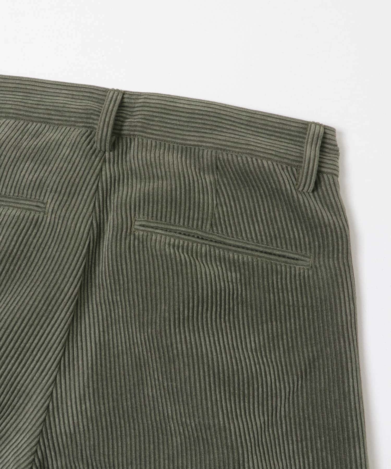ウォッシュドコーデュロイワイドパンツ GREEN M