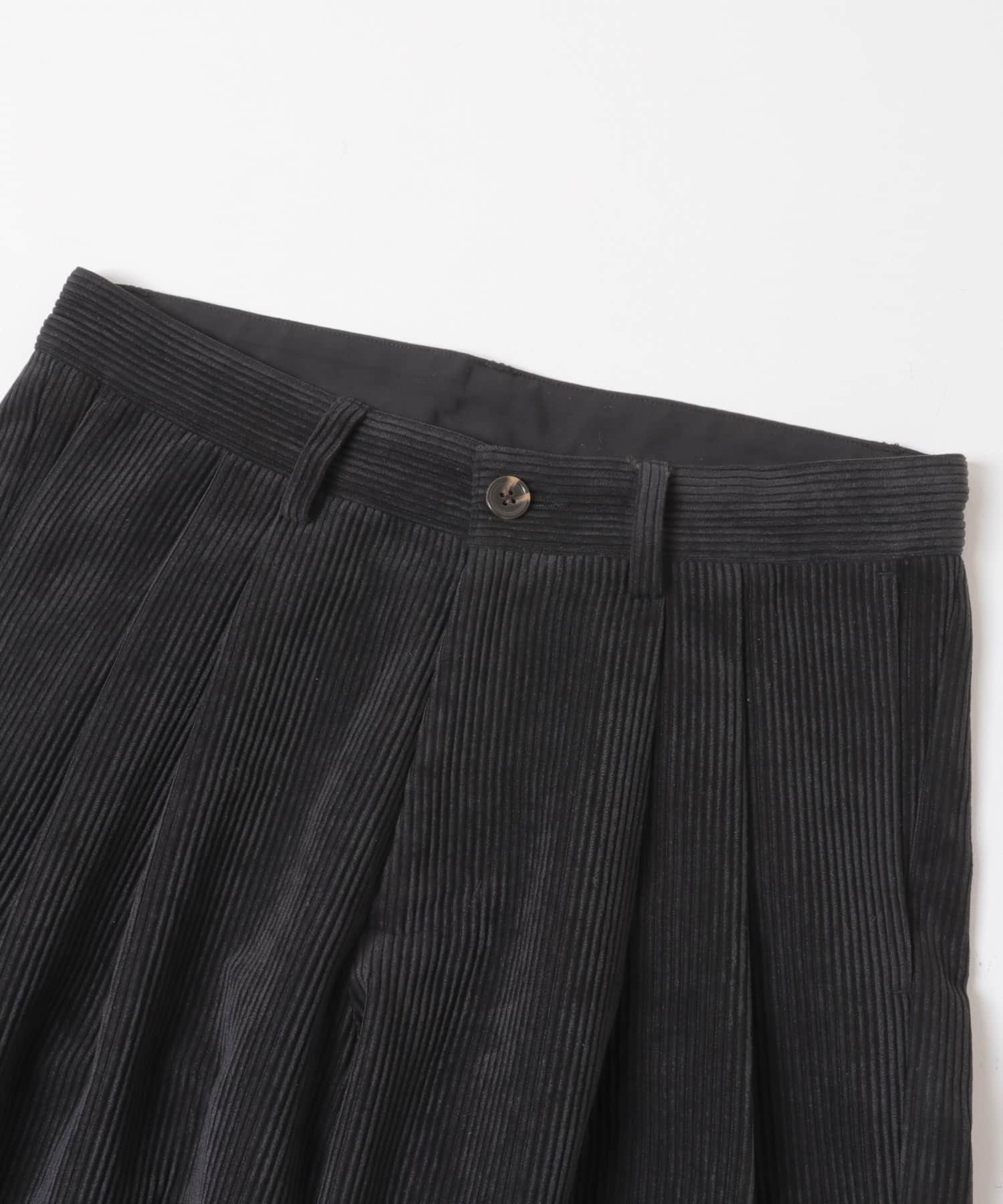 ウォッシュドコーデュロイワイドパンツ BLACK M