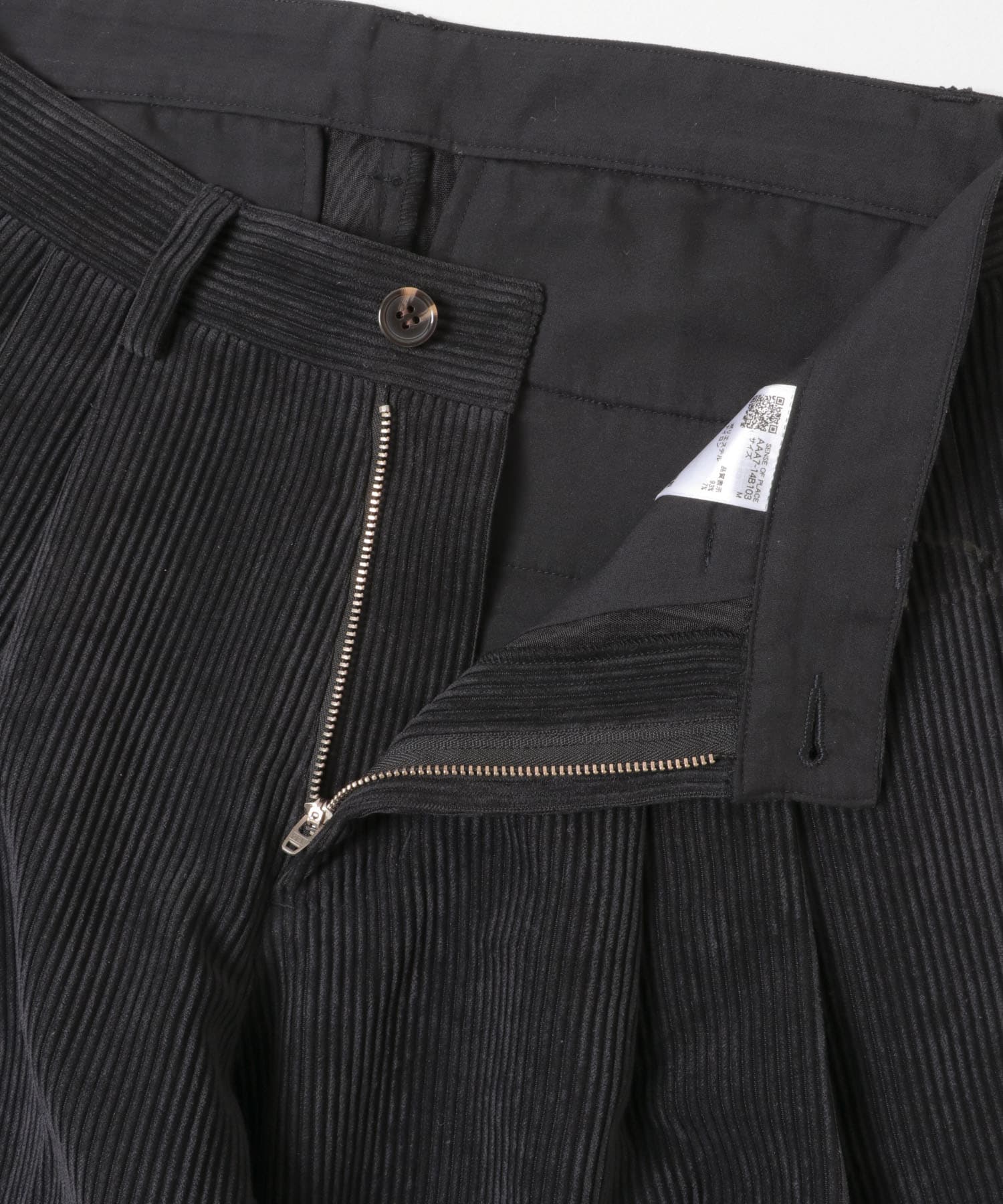 ウォッシュドコーデュロイワイドパンツ BLACK M