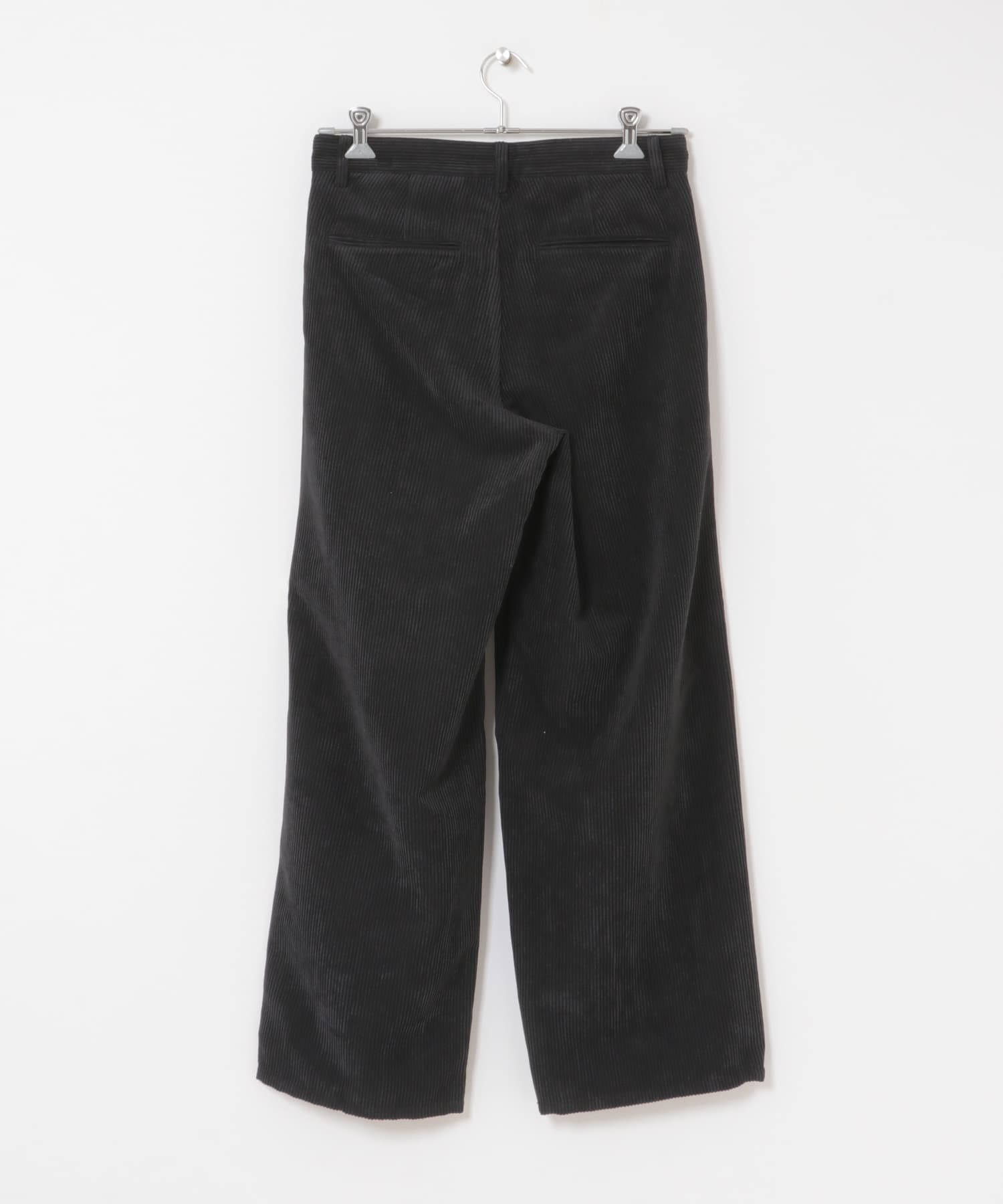 ウォッシュドコーデュロイワイドパンツ BLACK M