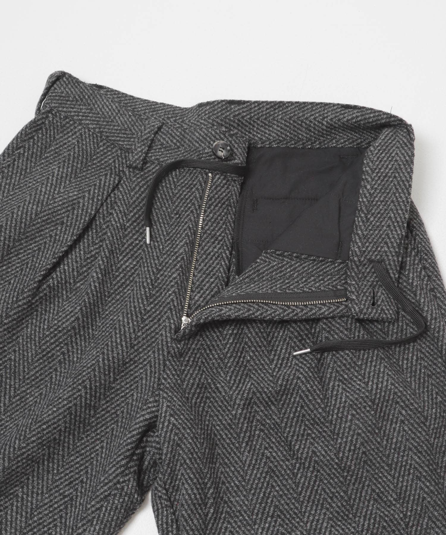 スライバーライクヘリンボーンワイドパンツ CHARCOAL M