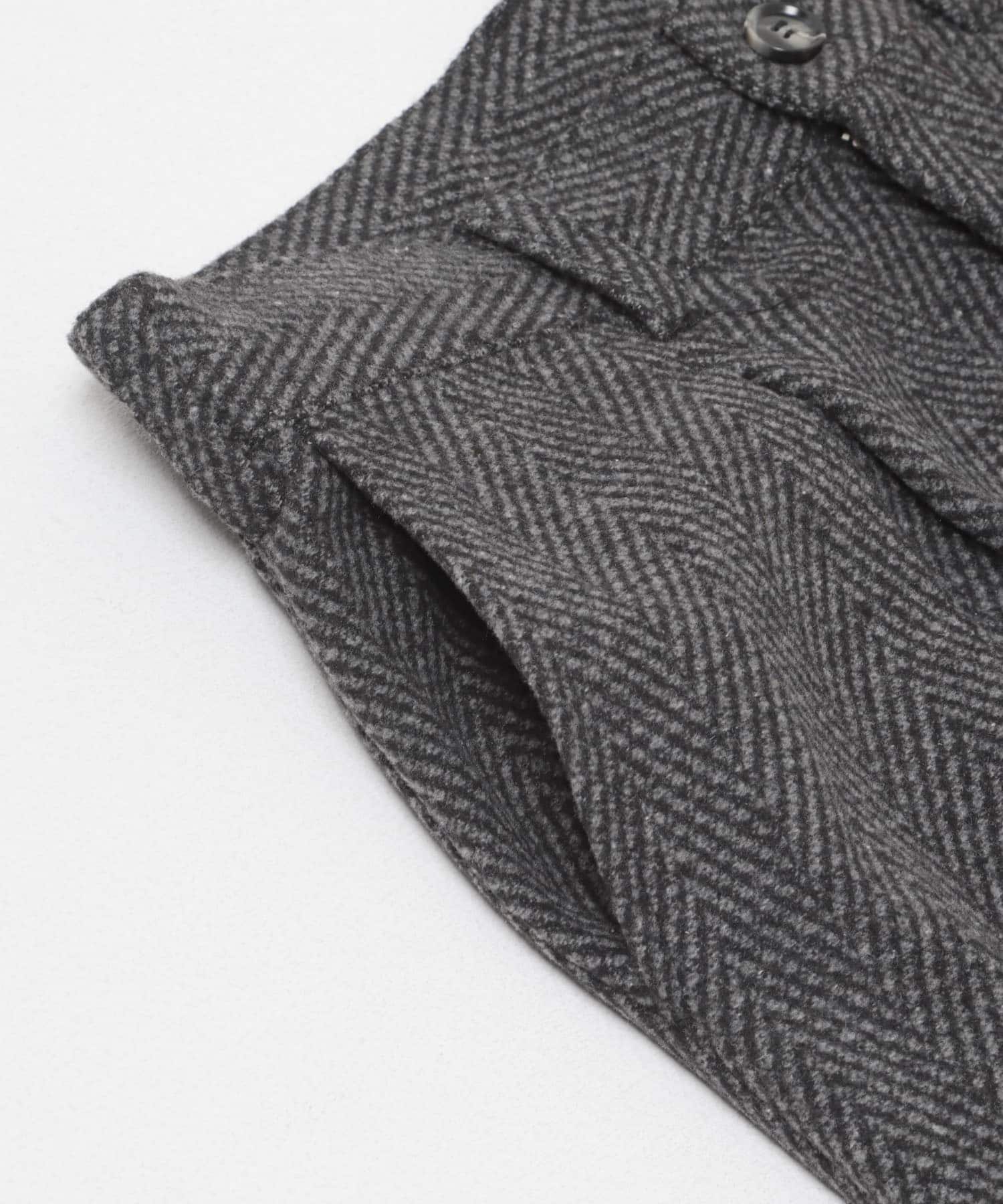 スライバーライクヘリンボーンワイドパンツ CHARCOAL M