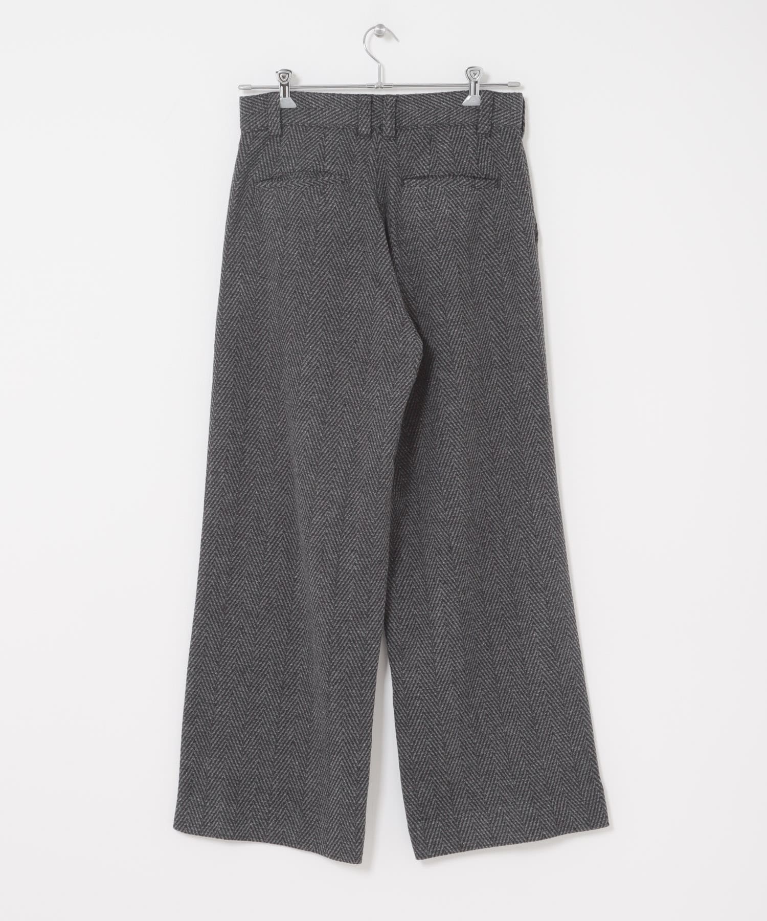 スライバーライクヘリンボーンワイドパンツ CHARCOAL M
