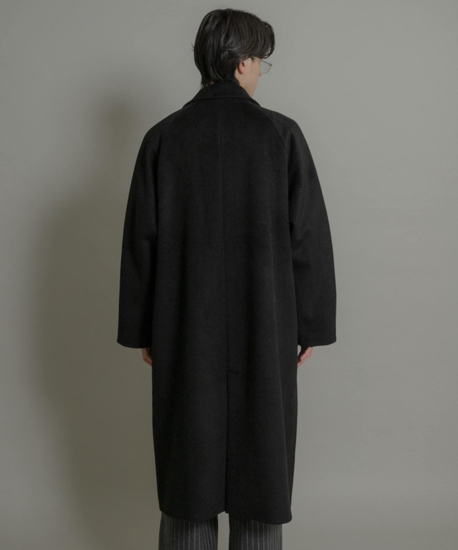ウールブレンドダブルロングコート(M BLACK): アウター｜URBAN