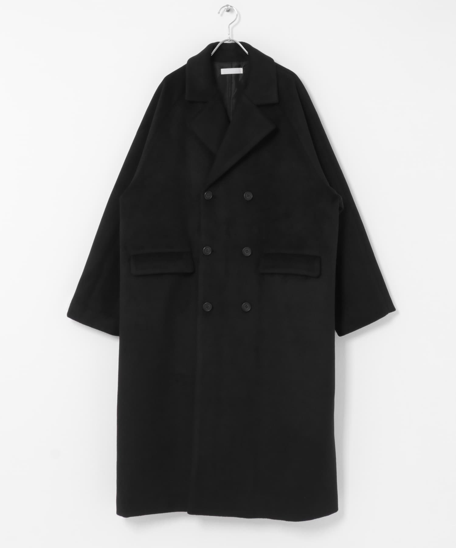 ウールブレンドダブルロングコート(M BLACK): アウター｜URBAN