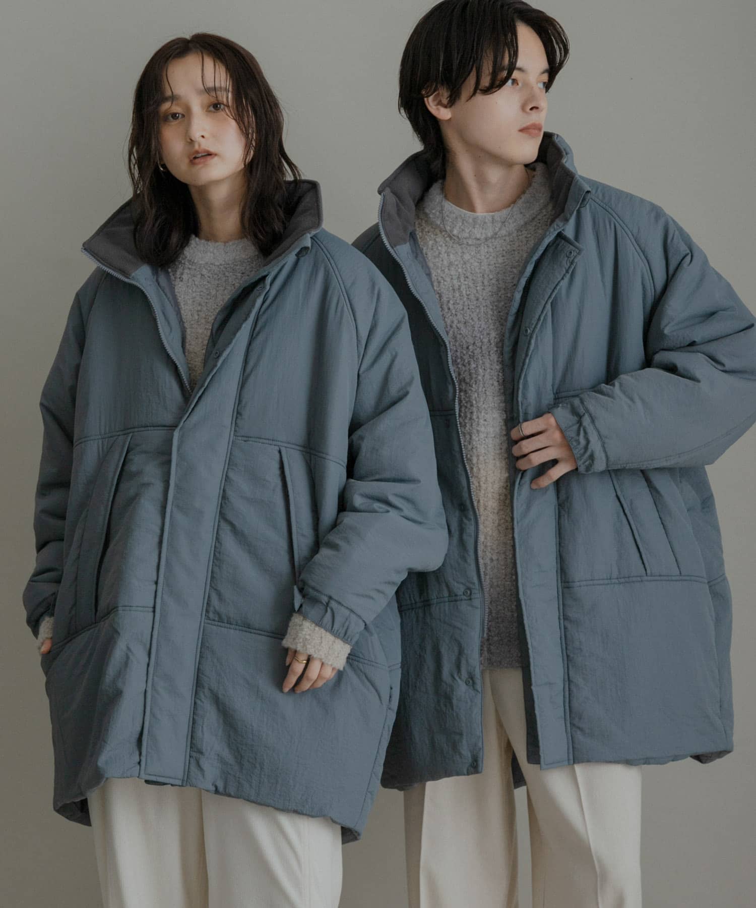 URTECH』『ユニセックス』パデッドモンスターコート(M GREIGE