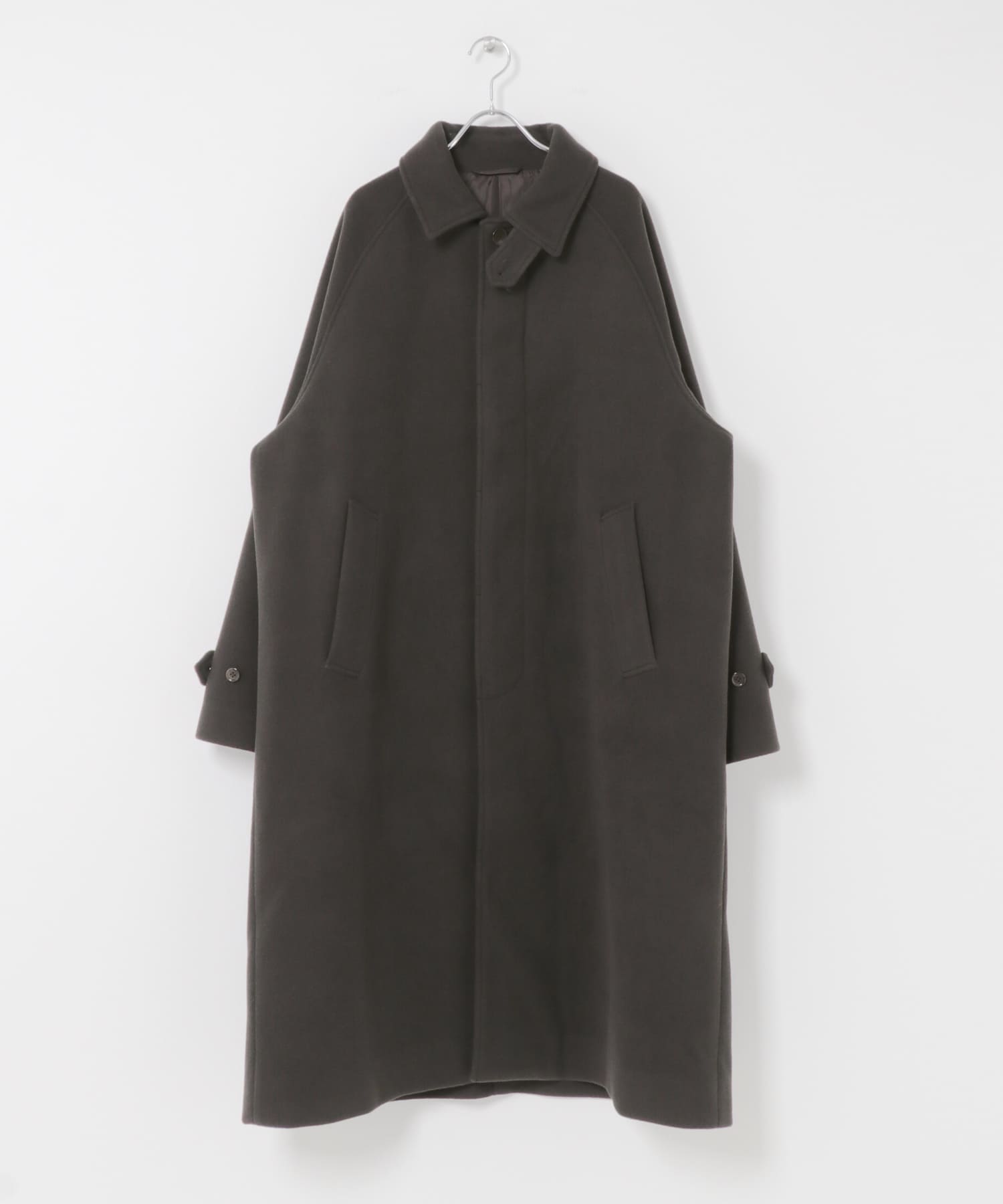 『ユニセックス』バルマカーンルーズコート D.BROWN M
