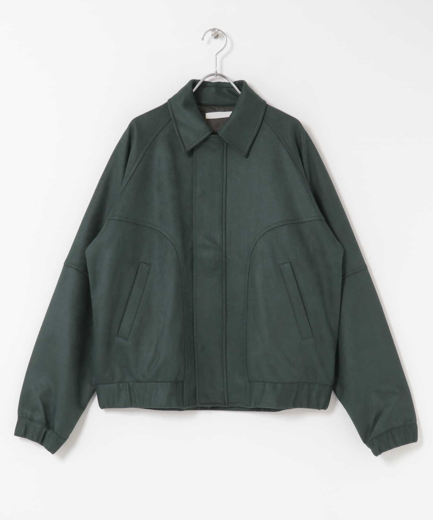 『ユニセックス』ツイルスエードタッチZIPブルゾン GREEN M