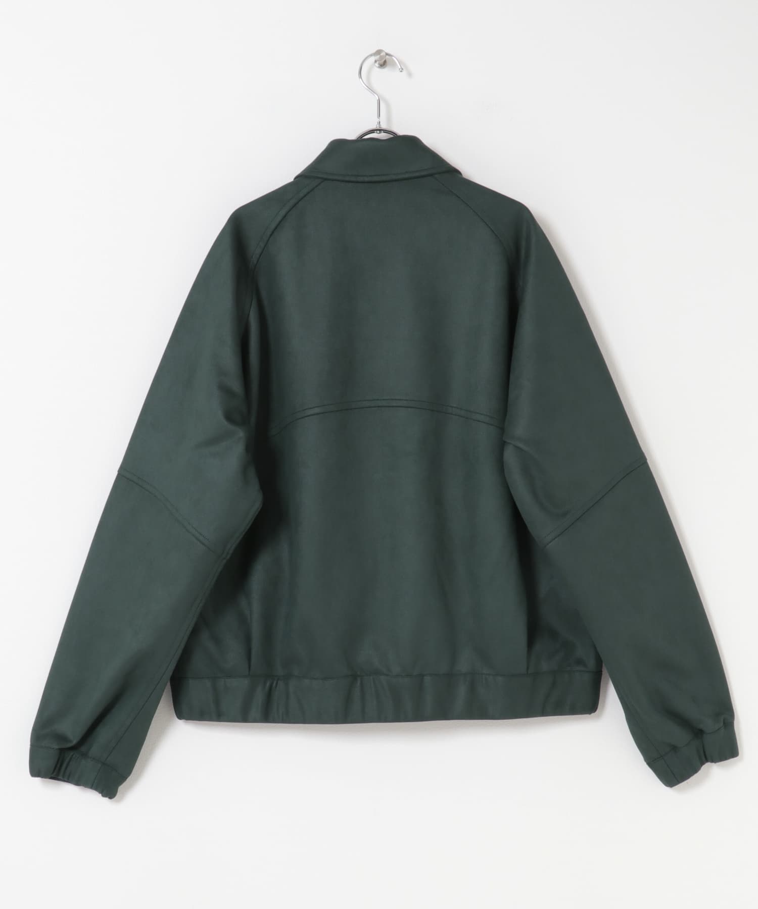 『ユニセックス』ツイルスエードタッチZIPブルゾン GREEN M