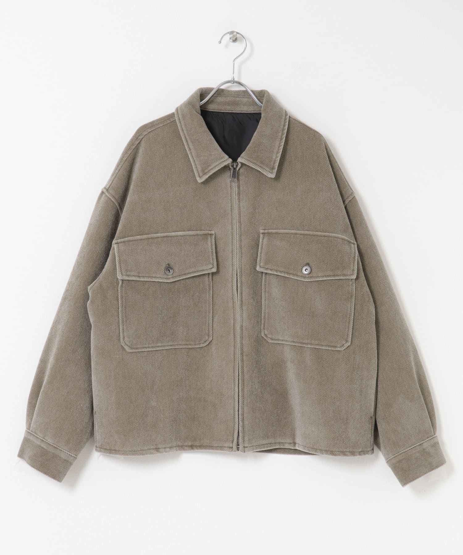 ヴィンテージツイルZIPブルゾン BROWN M