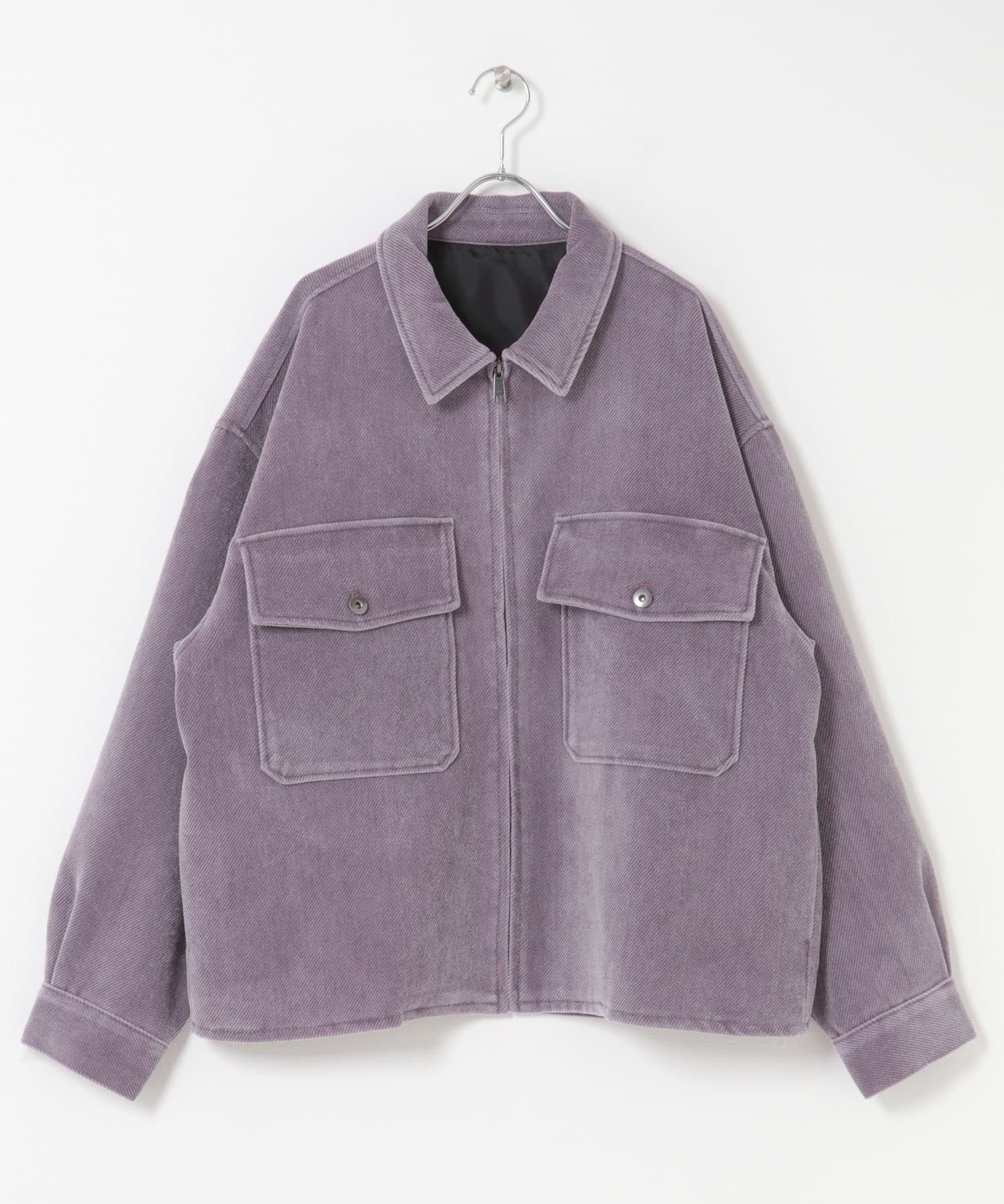 ヴィンテージツイルZIPブルゾン PURPLE M