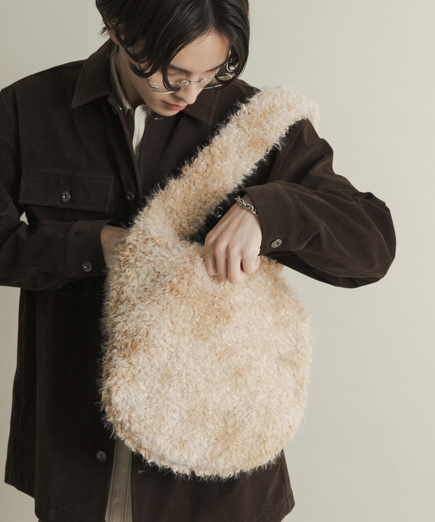 マーブルファートートバッグ IVORY one