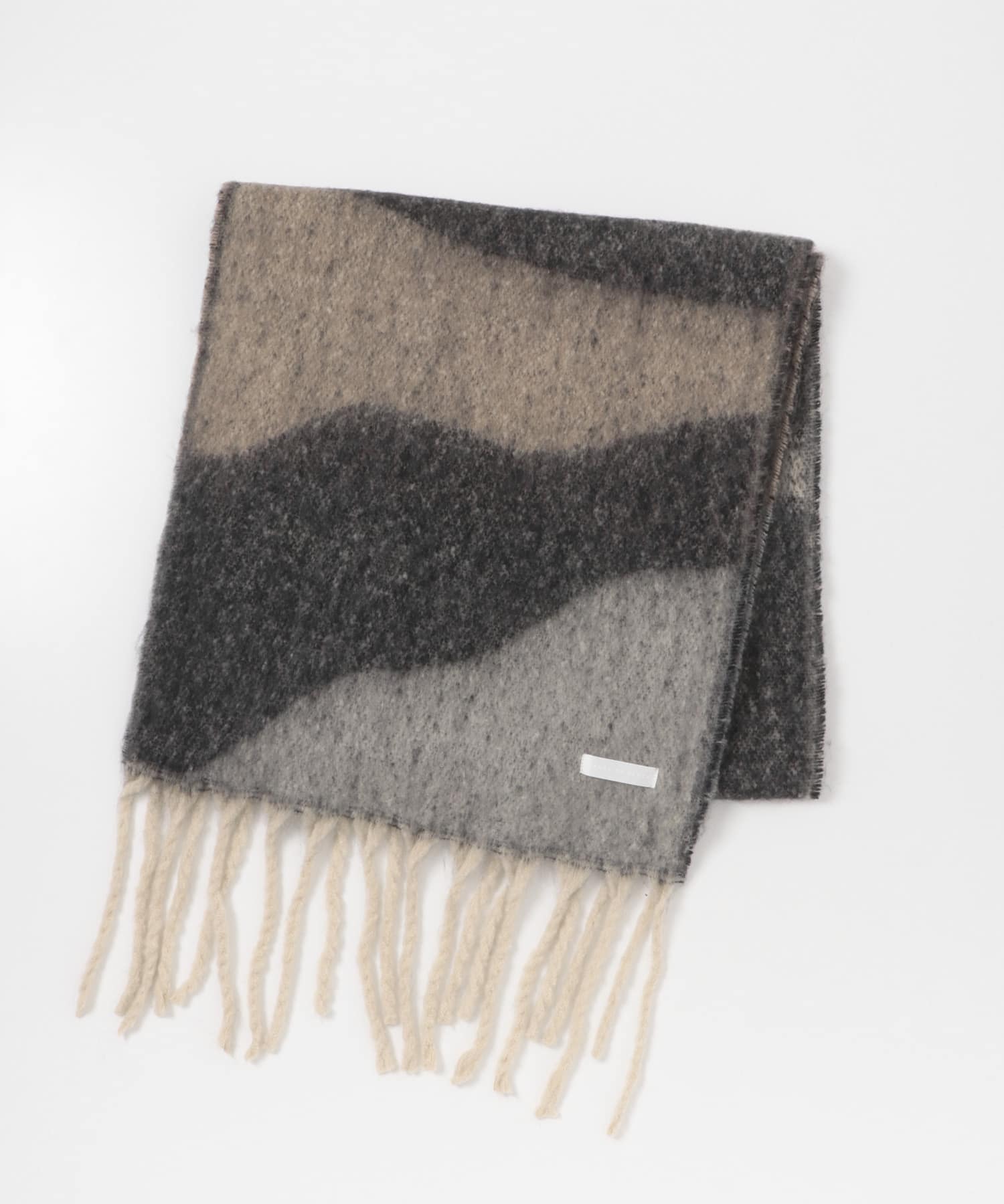 パターンボリューム大判マフラー BROWN One