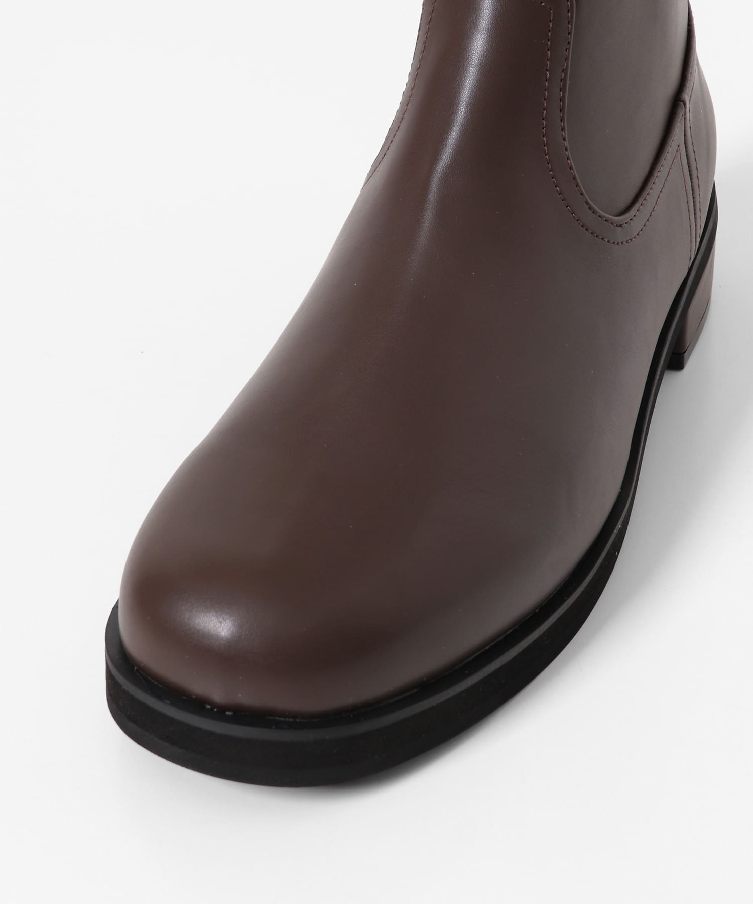 ラウンドトゥサイドジップブーツ BROWN 26.5