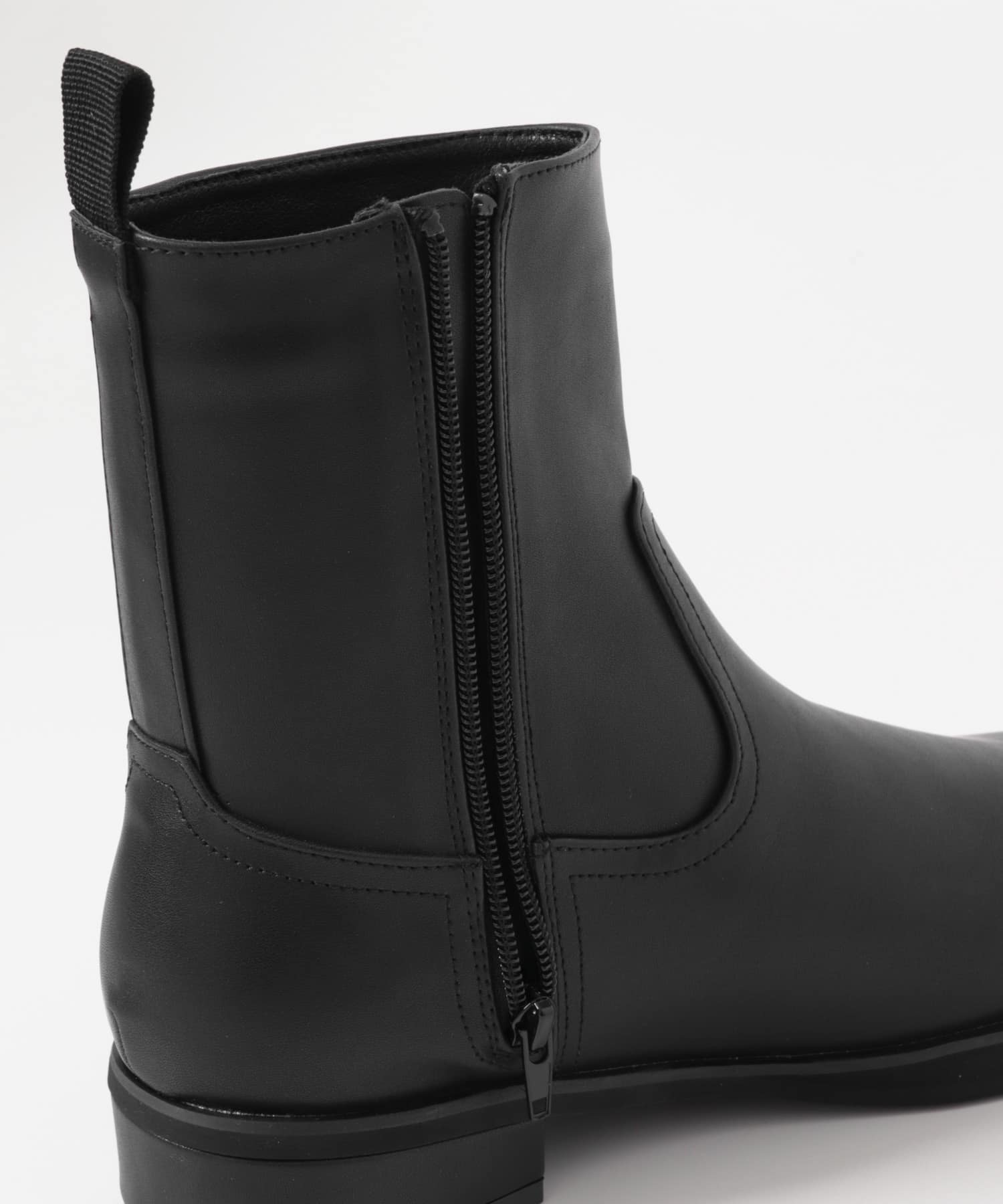ラウンドトゥサイドジップブーツ BLACK 26.5