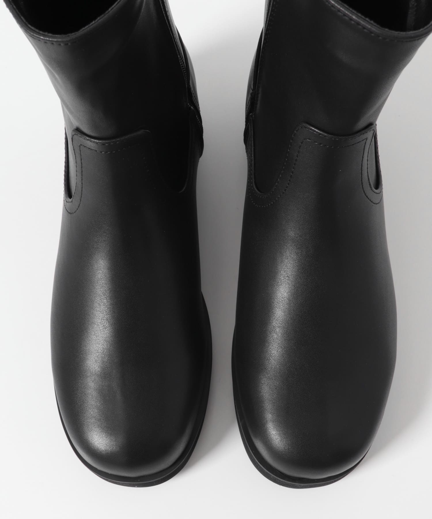 ラウンドトゥサイドジップブーツ BLACK 26.5