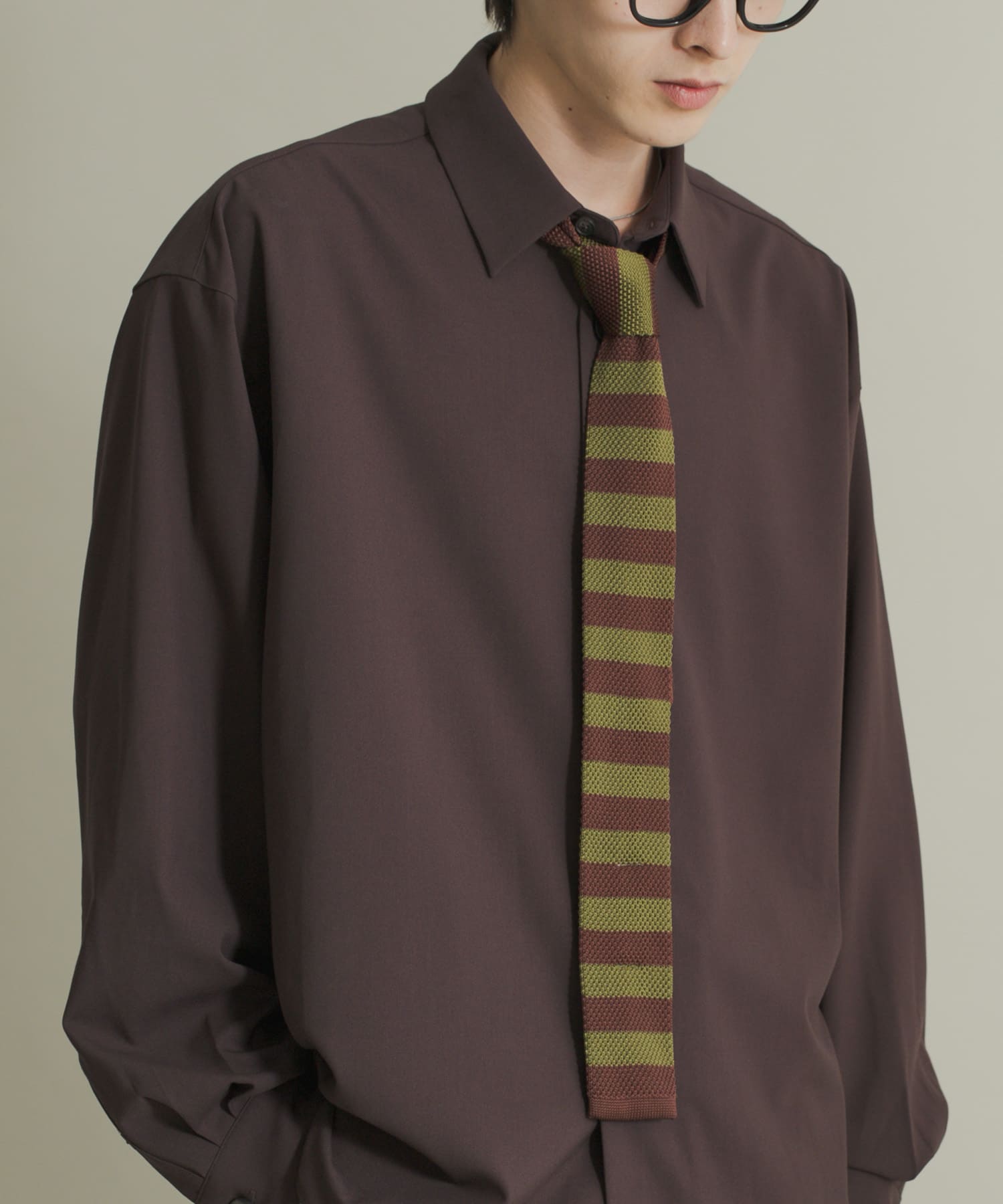 ボーダーニットタイ GRN×BRN one