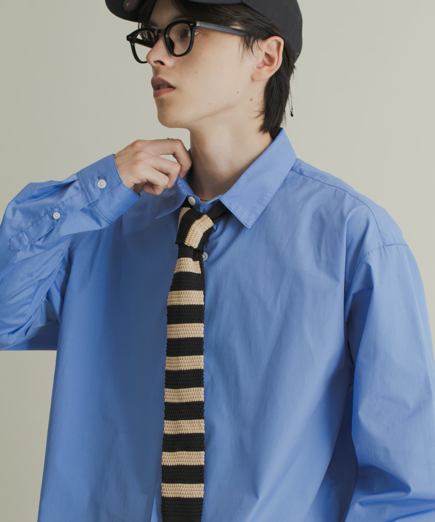 ボーダーニットタイ BLK×IVO one