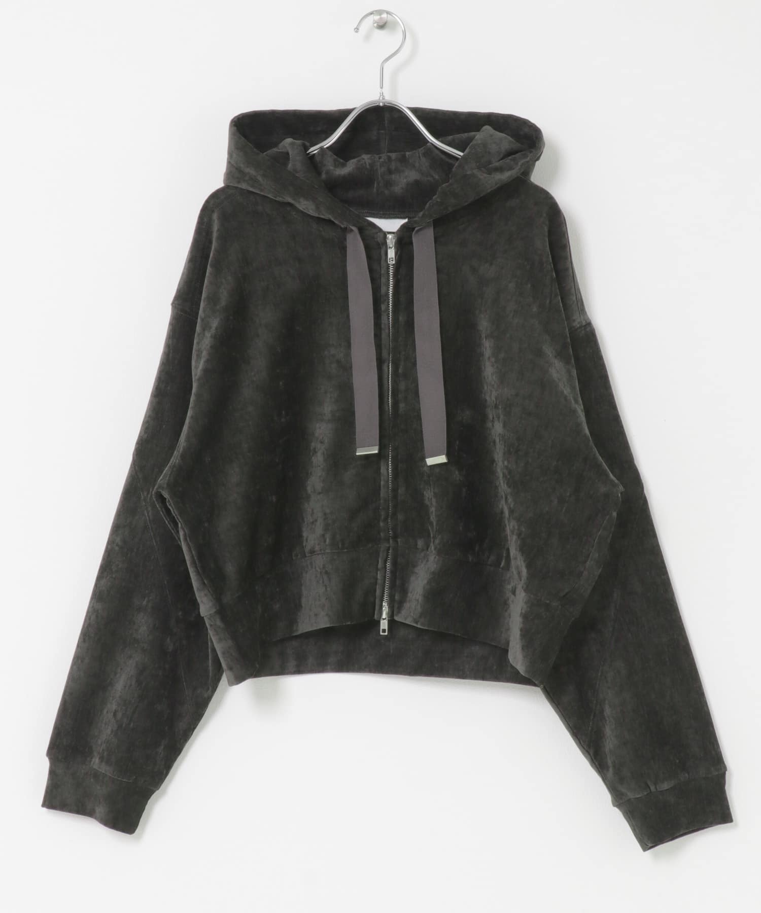 ベロアジップフーディ CHARCOAL One