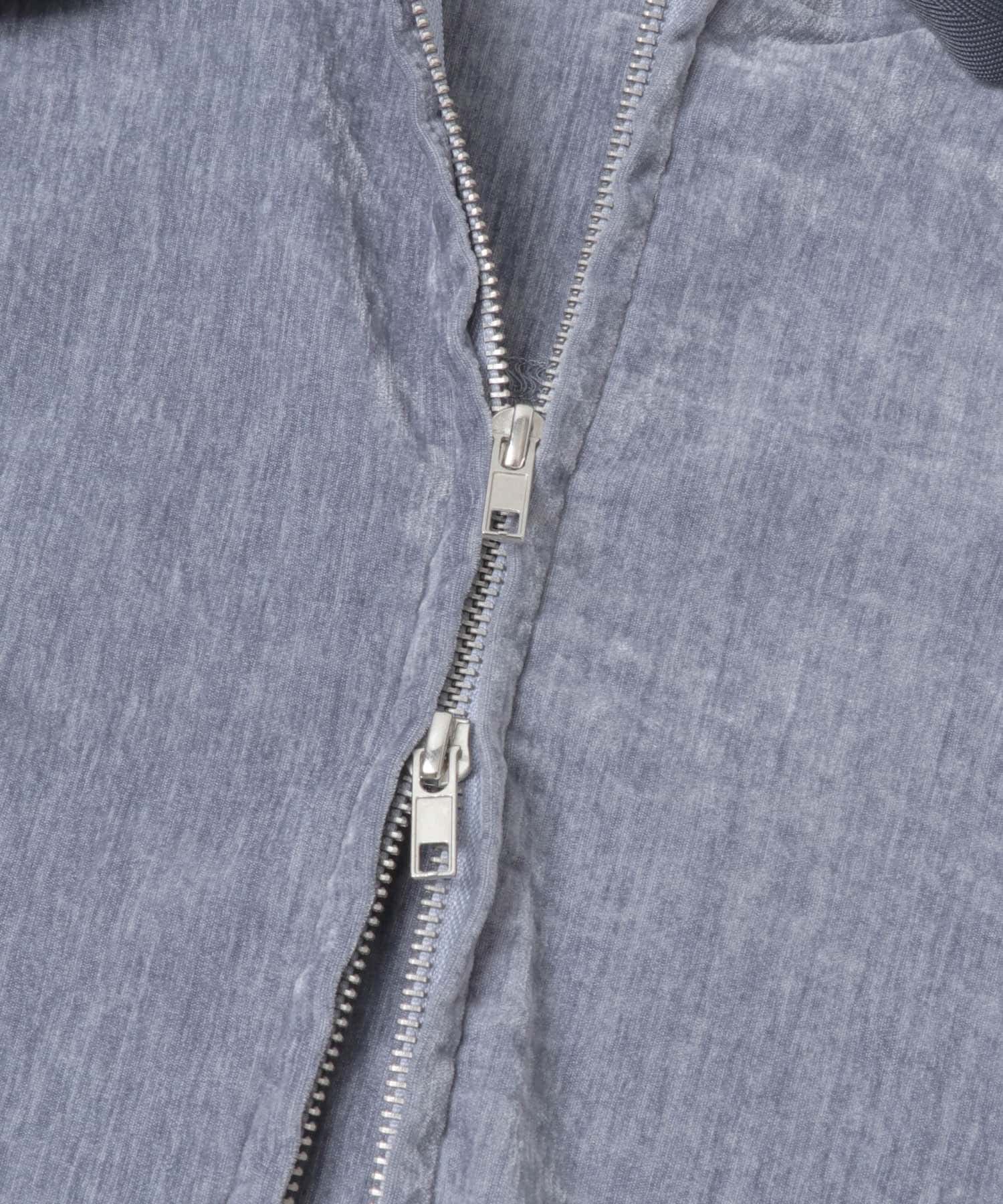 ベロアジップフーディ BLUE One