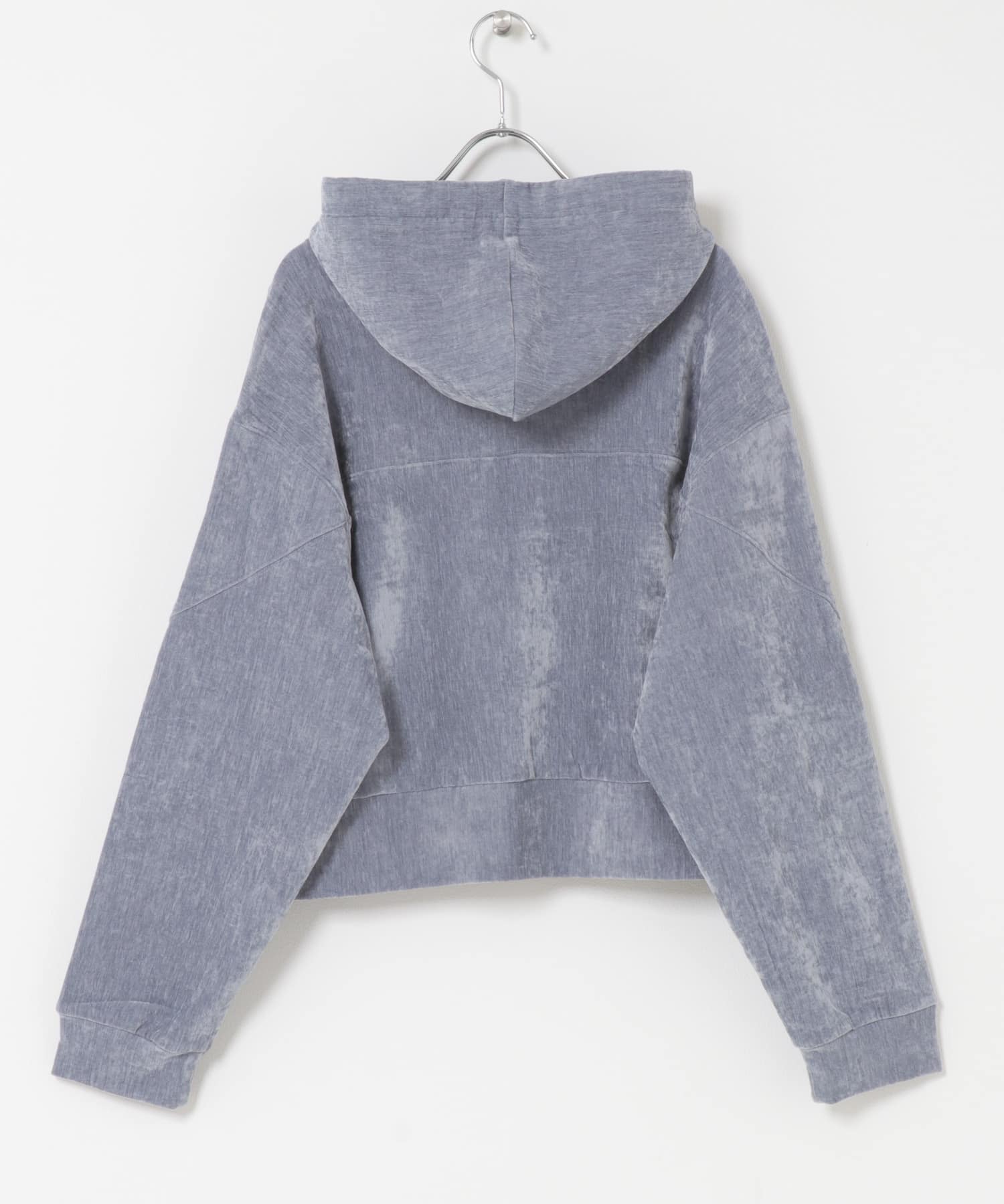 ベロアジップフーディ BLUE One