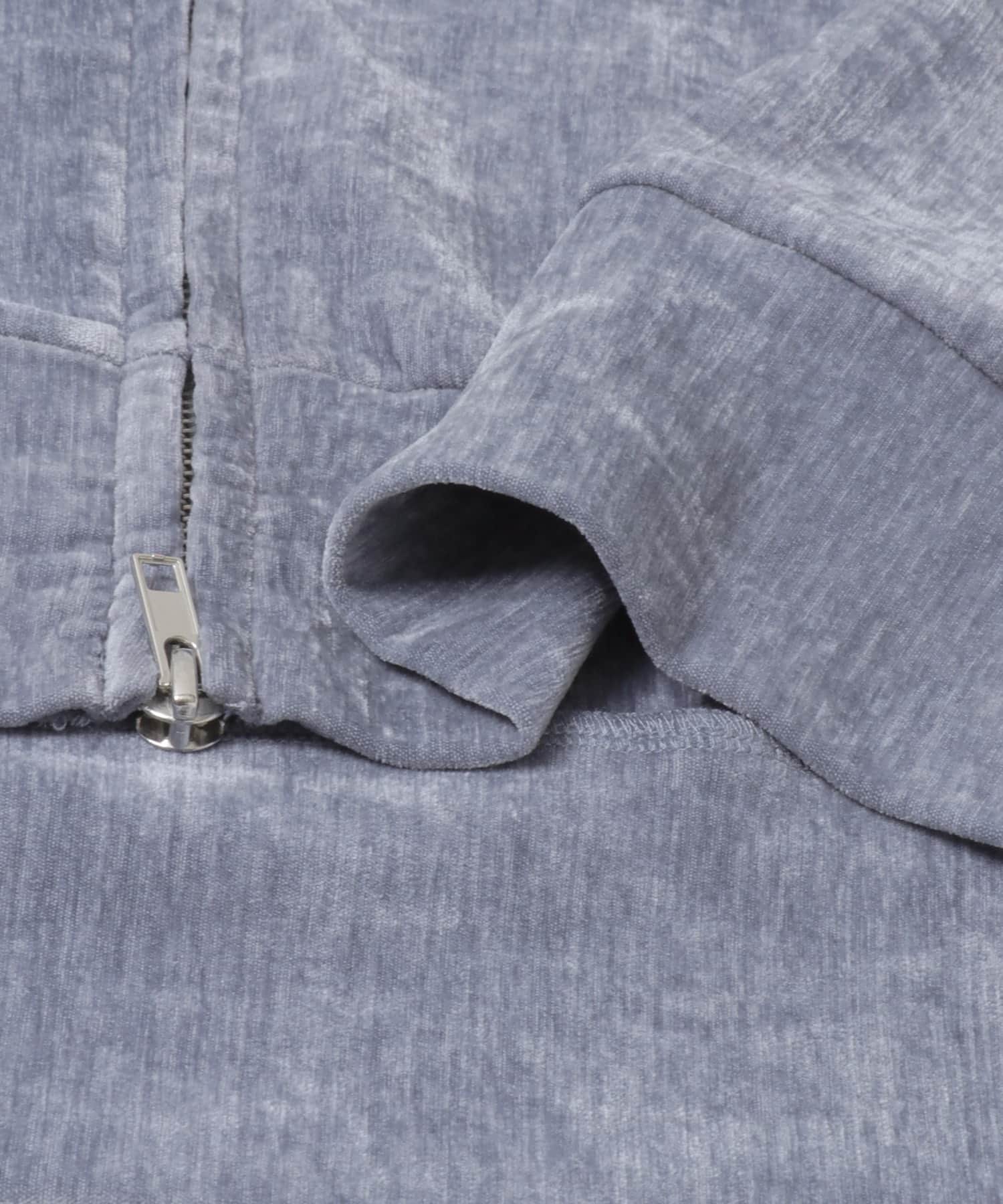 ベロアジップフーディ BLUE One