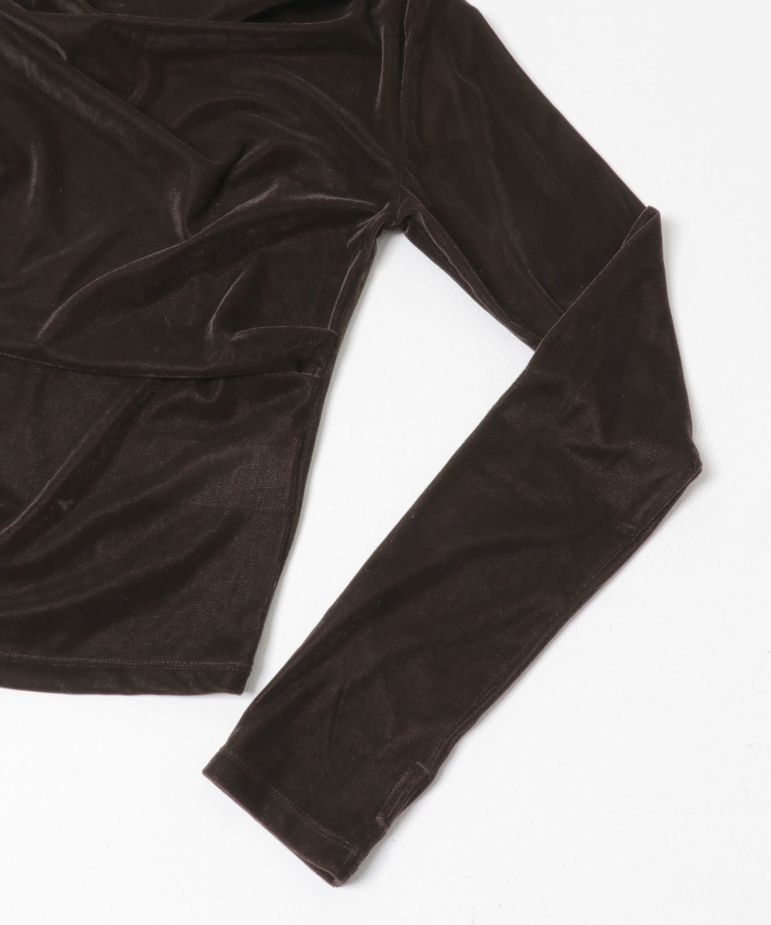 ベロアドレープトップ BROWN One