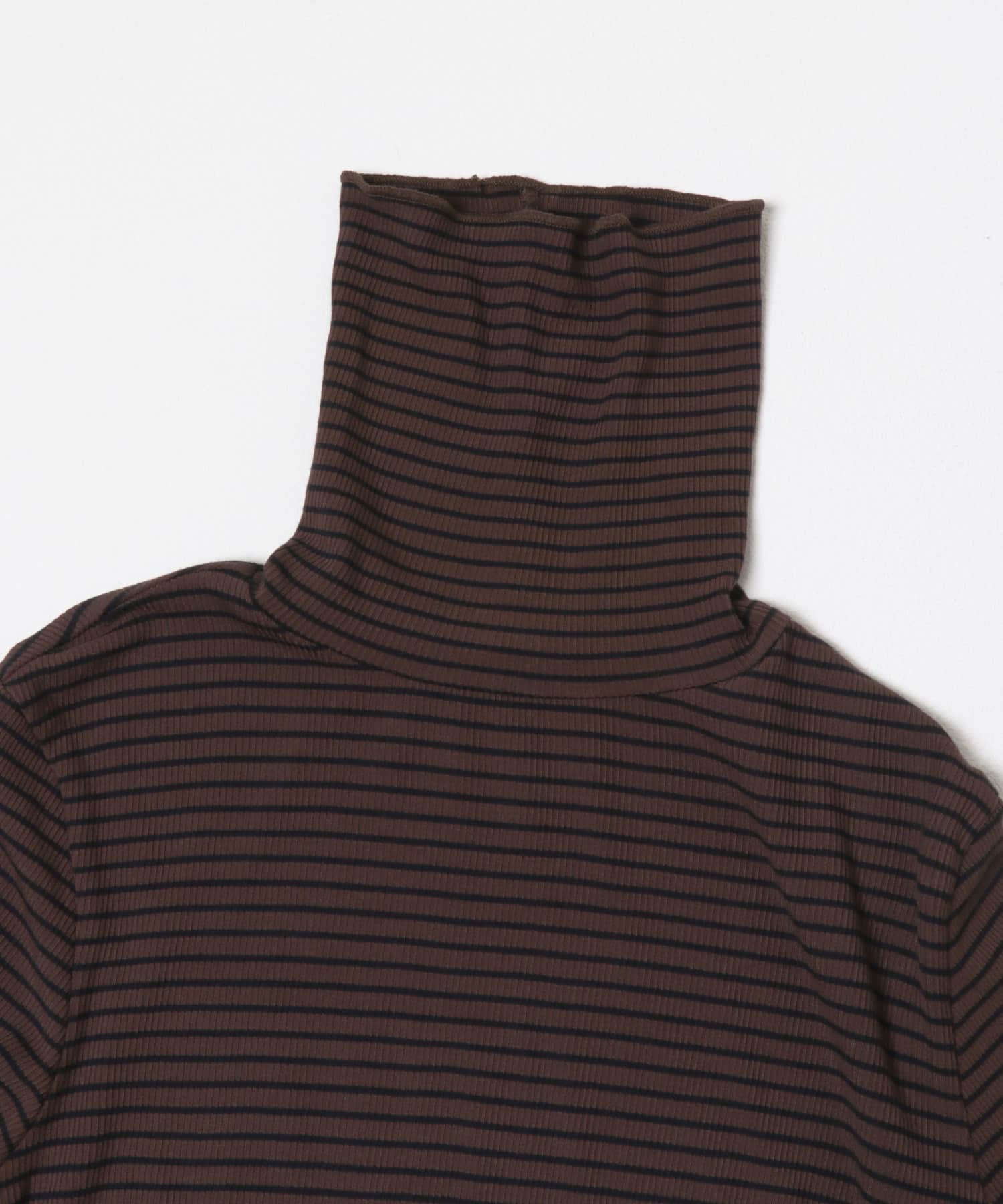 『毛玉防止』メローハイネックトップ BRN×BLK One