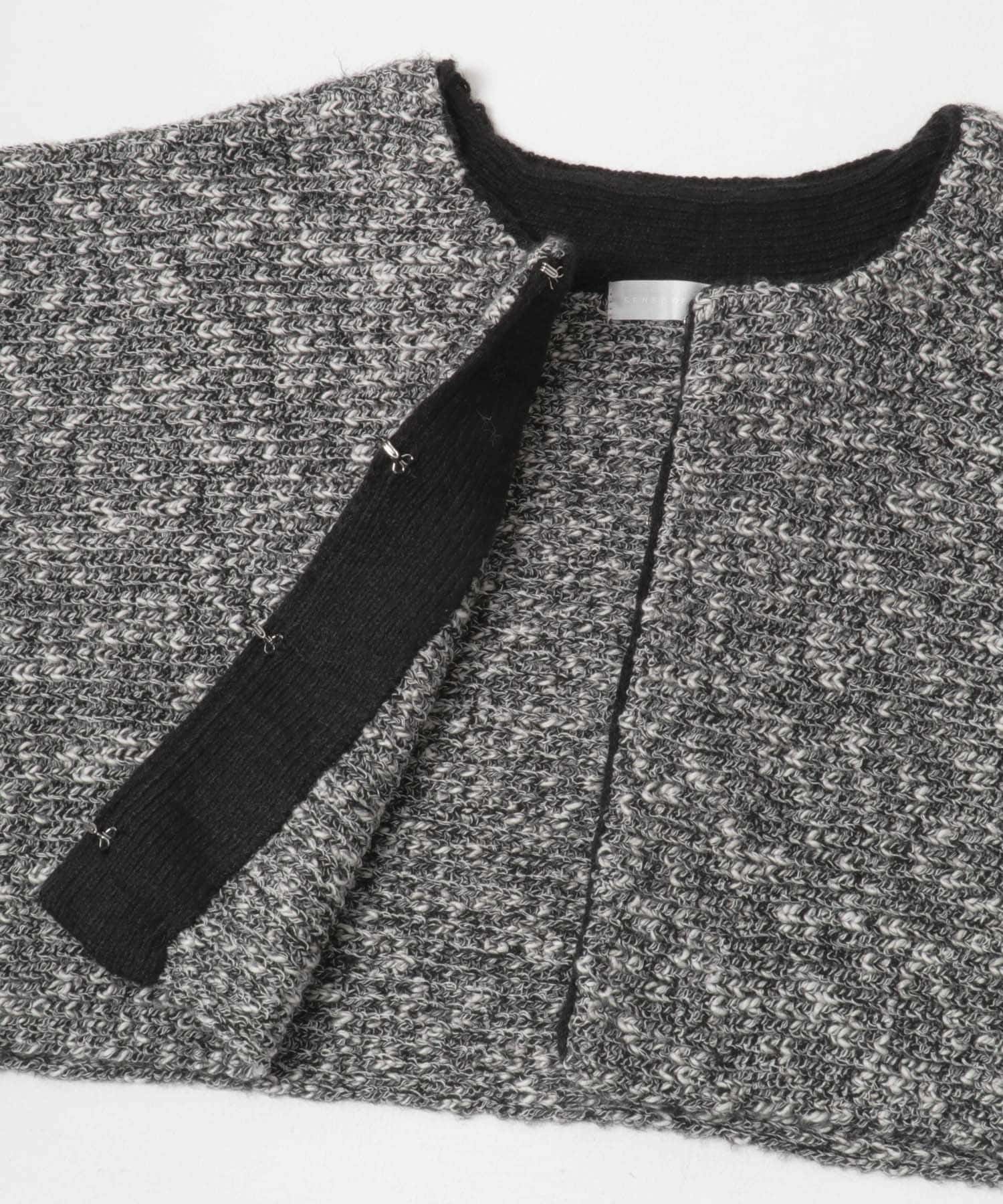 クロップドドルマンカーディガン BLK×WHT One