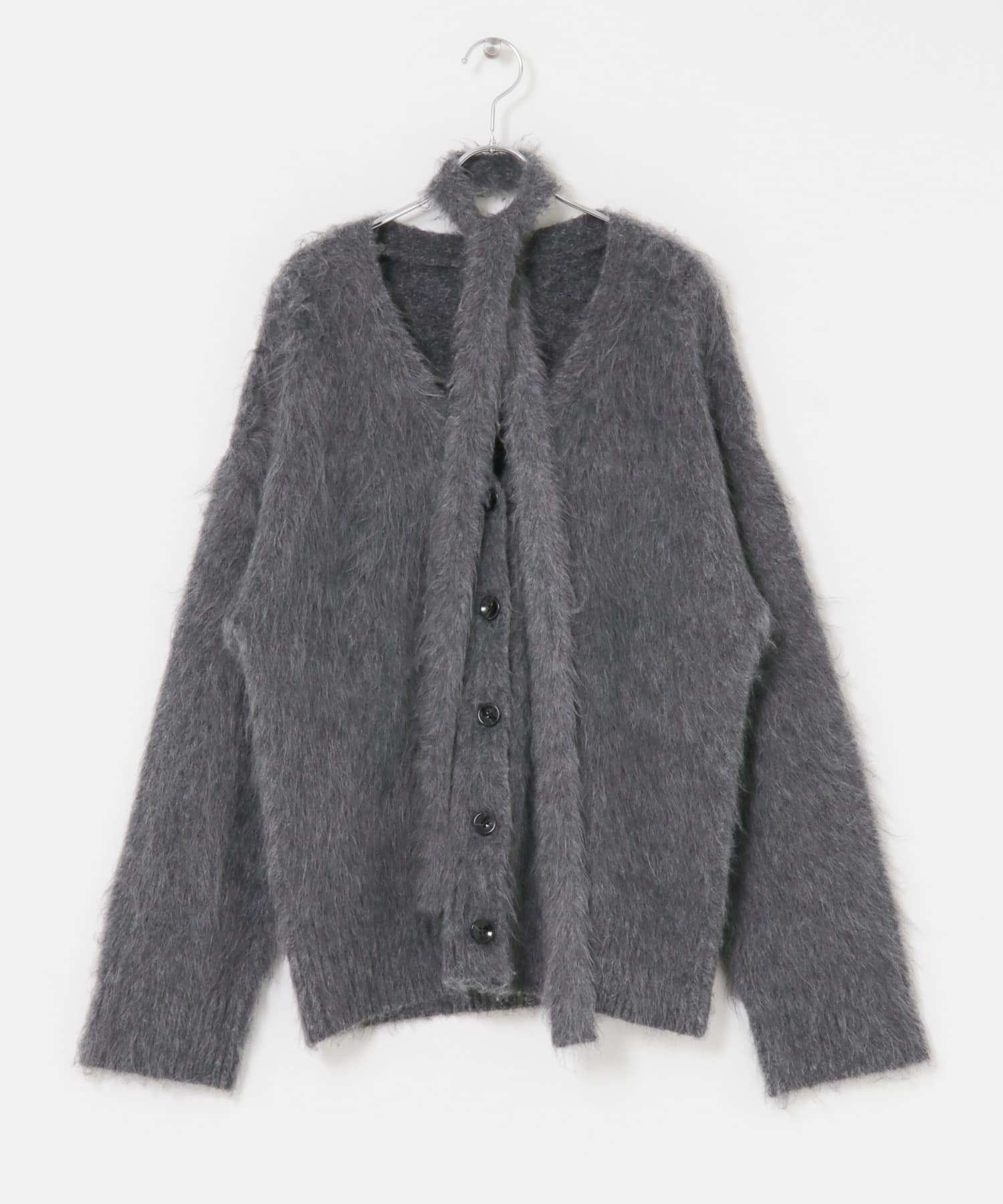 タイツキシャギーカーディガン CHARCOAL One