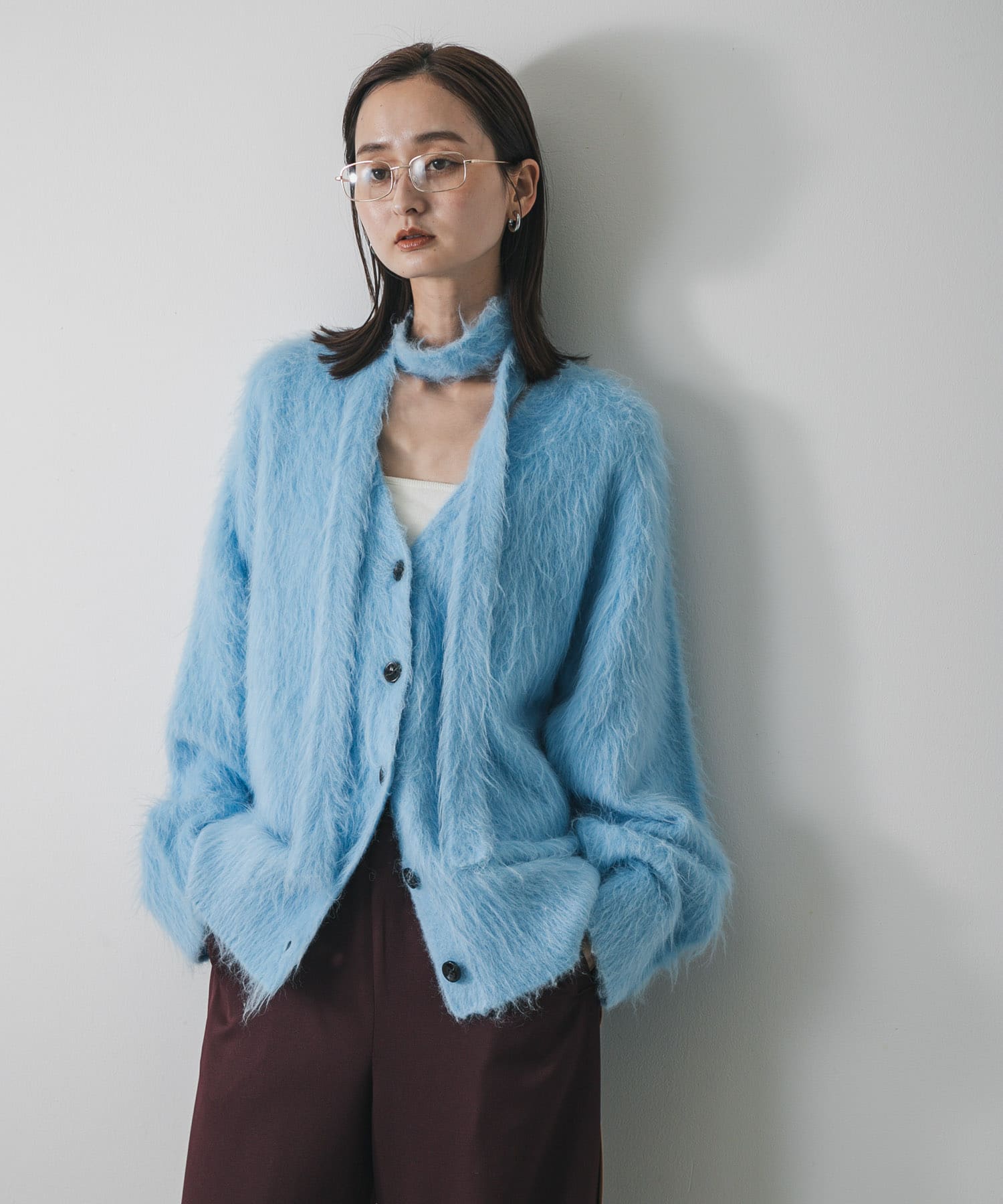 タイツキシャギーカーディガン