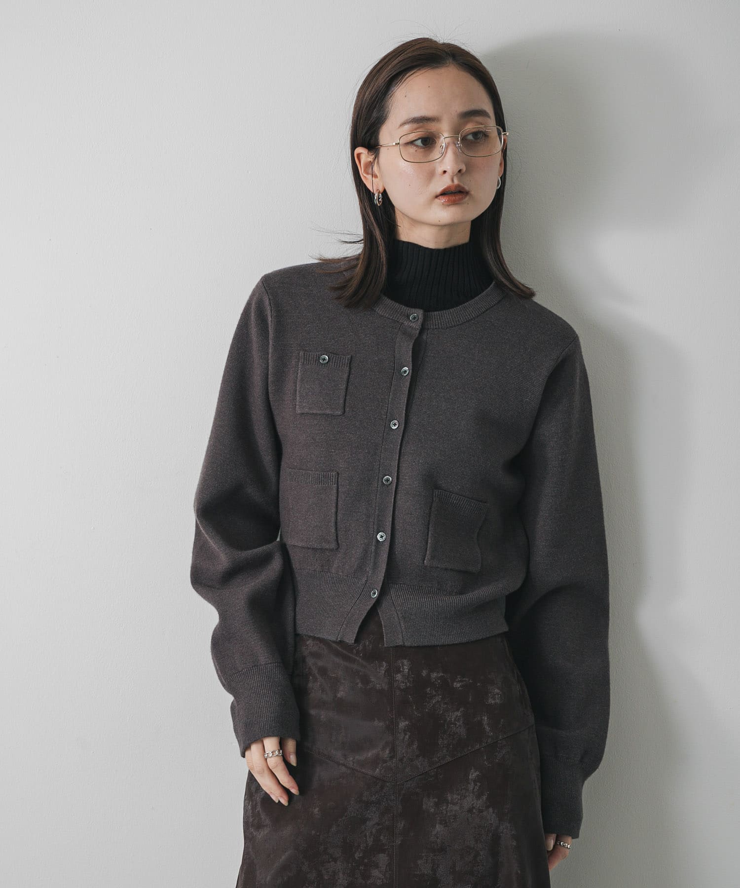 ポケットデザインカーディガン