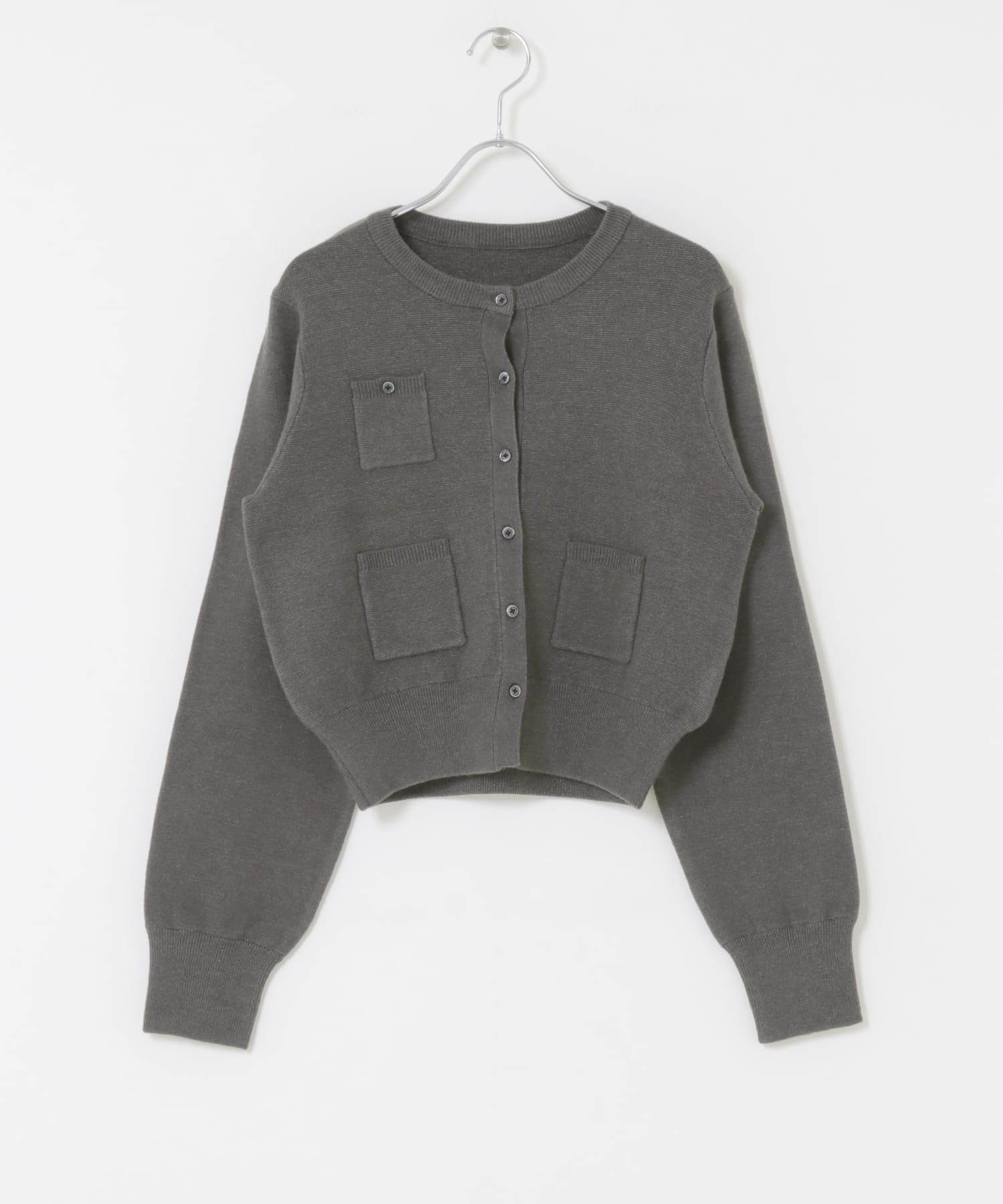 ポケットデザインカーディガン CHARCOAL one