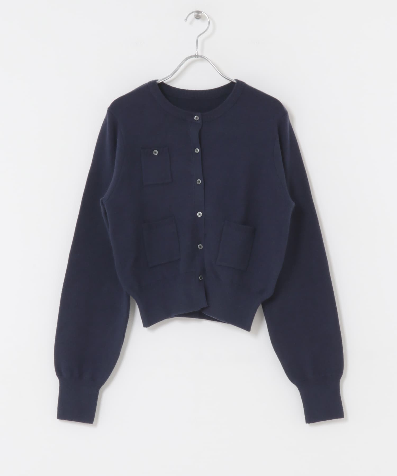 ポケットデザインカーディガン NAVY one