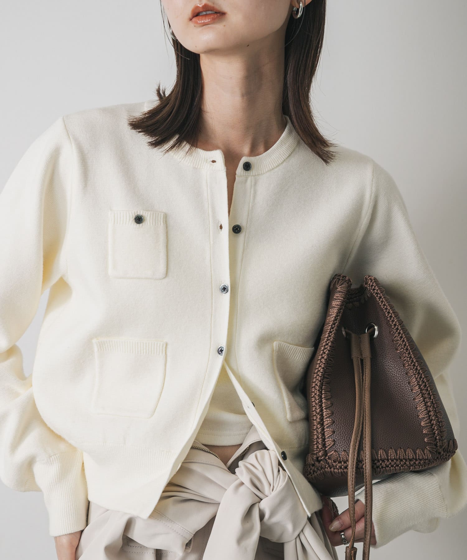 ポケットデザインカーディガン