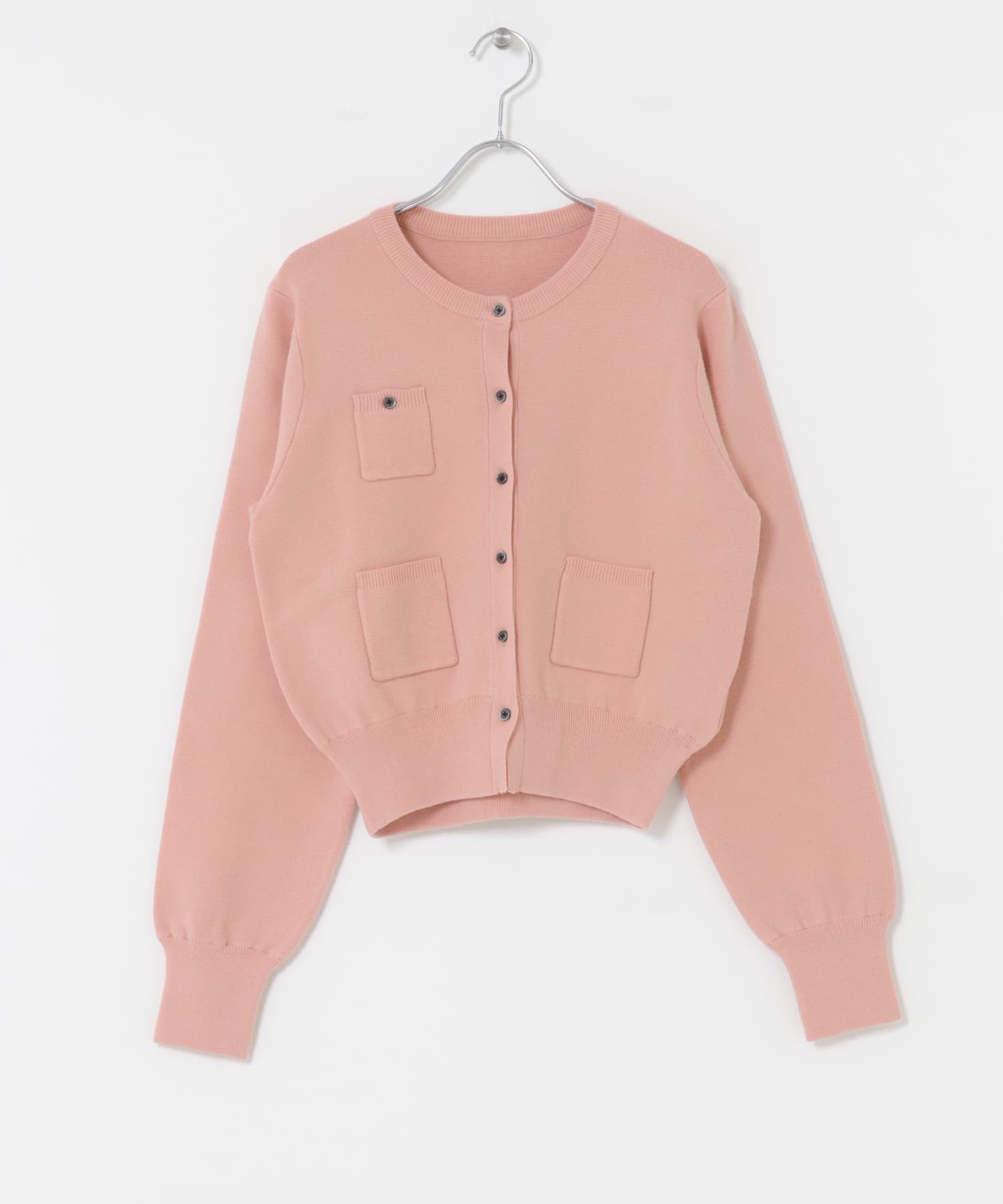 ポケットデザインカーディガン PINK one