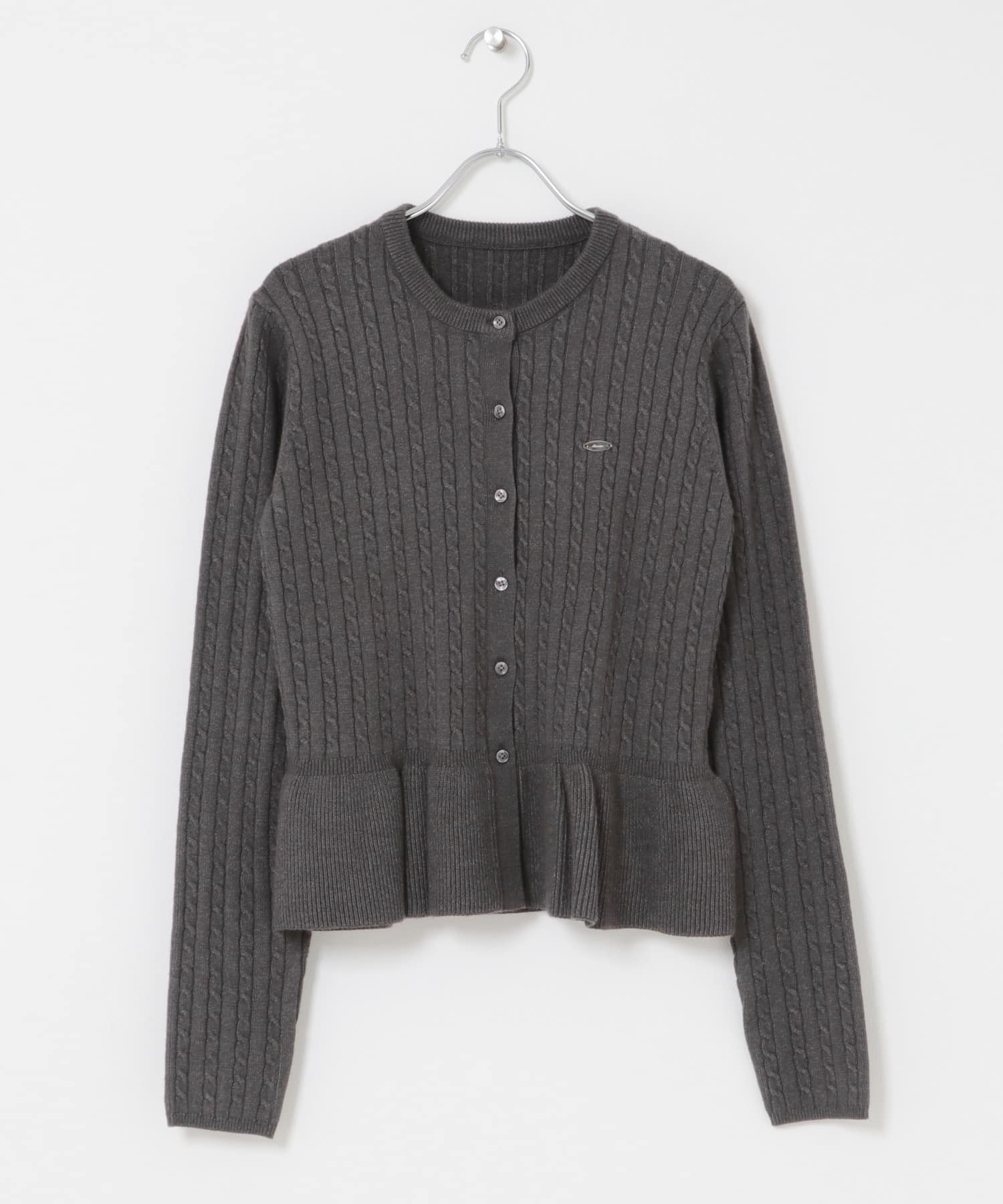 ミニケーブルペプラムセーター CHARCOAL One