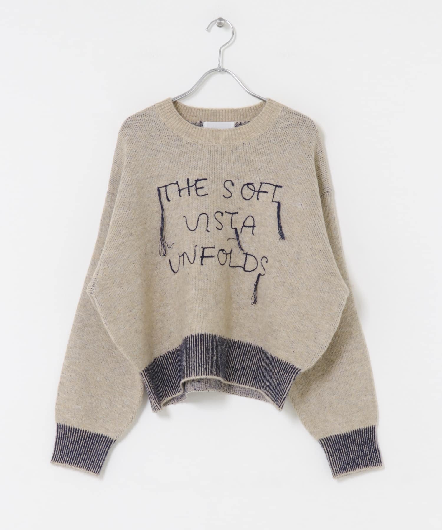 ロゴシシュウバイカラーリブニット BEIGE One