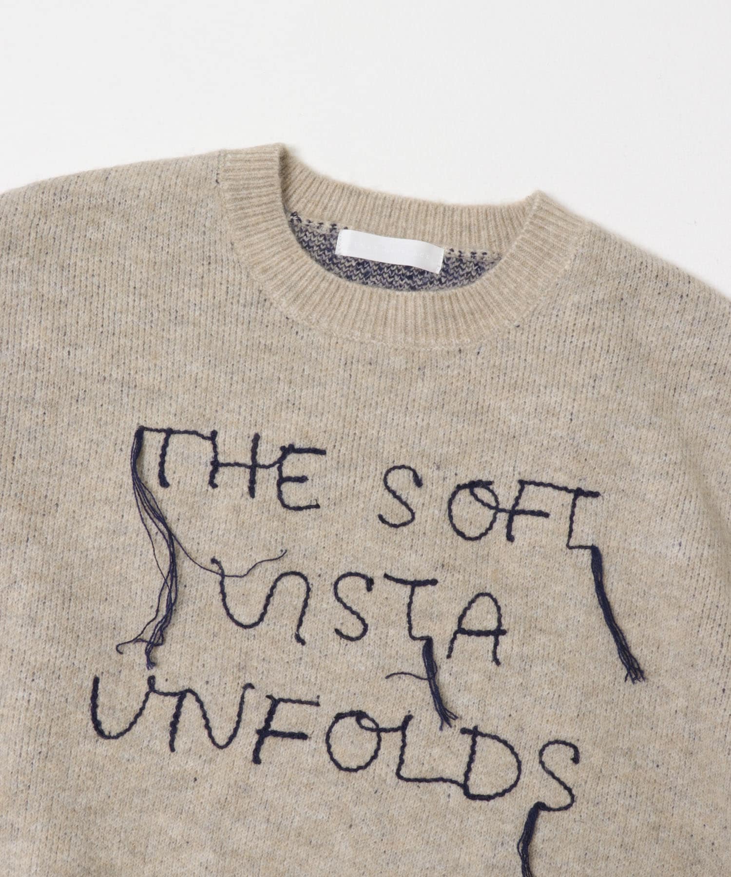 ロゴシシュウバイカラーリブニット BEIGE One