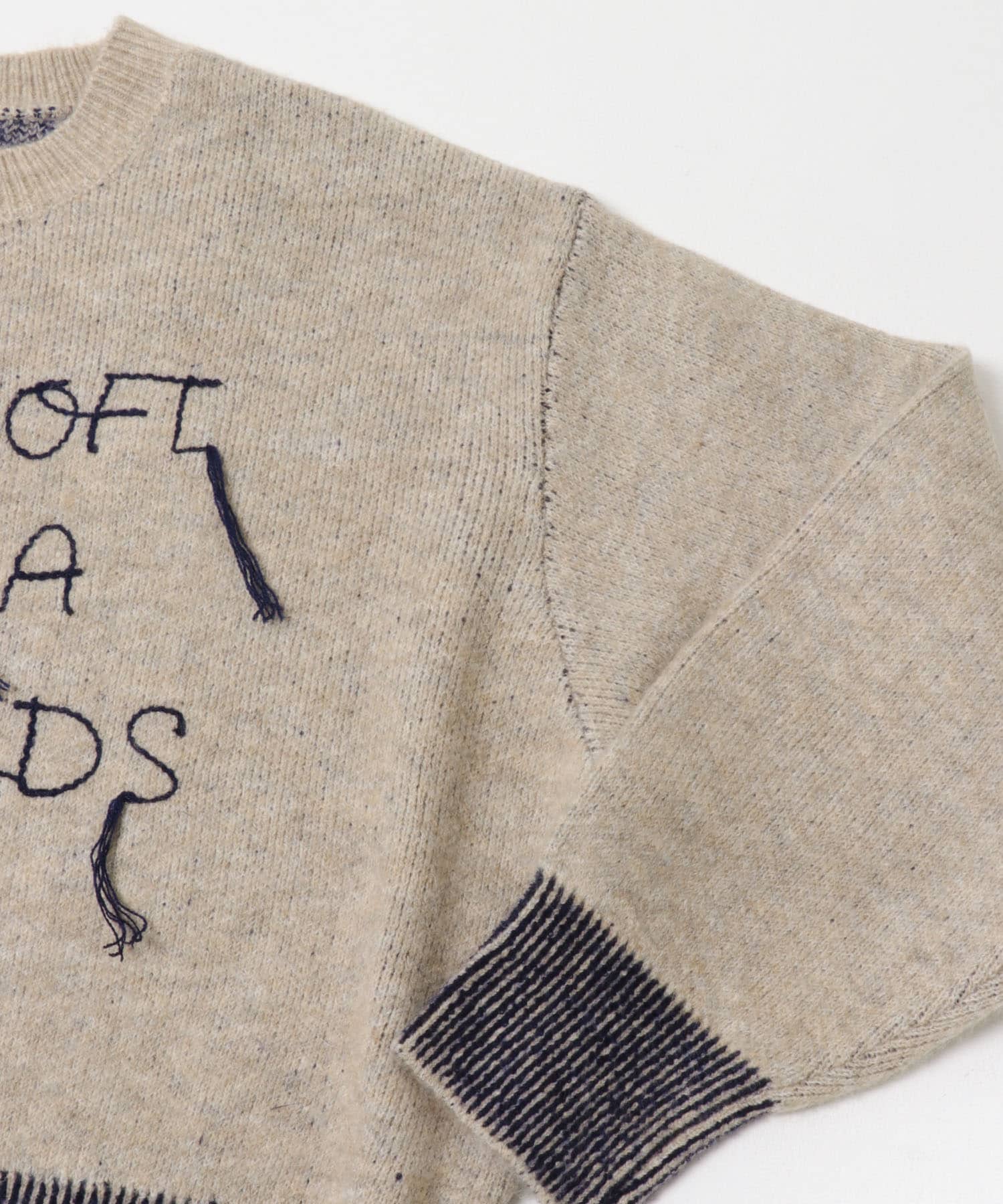 ロゴシシュウバイカラーリブニット BEIGE One